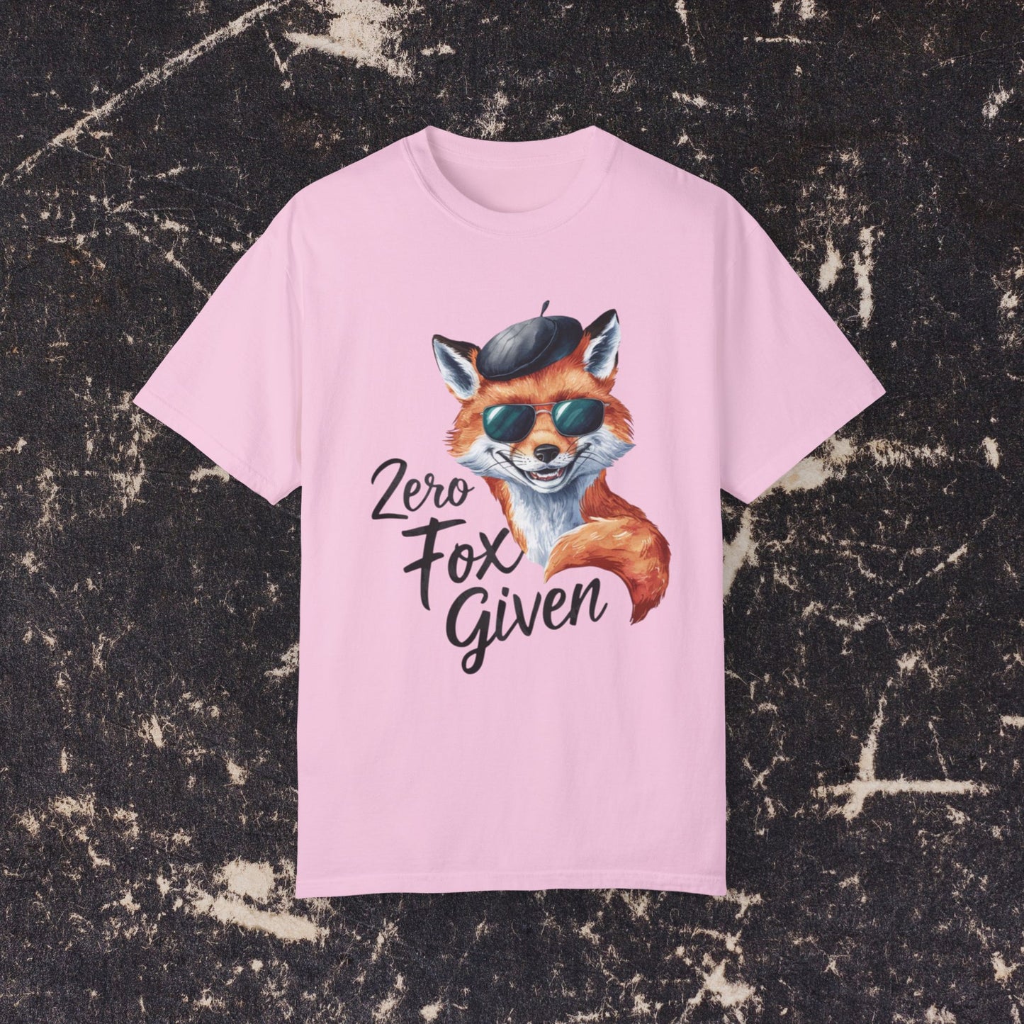 Funny Fox T-Shirt, Zero Fox Given Graphic Tee, Cute Animal Shirt, Novelty Fox Top, Cool Fox Beret Sunglasses Shirt, Fun Gift Tee