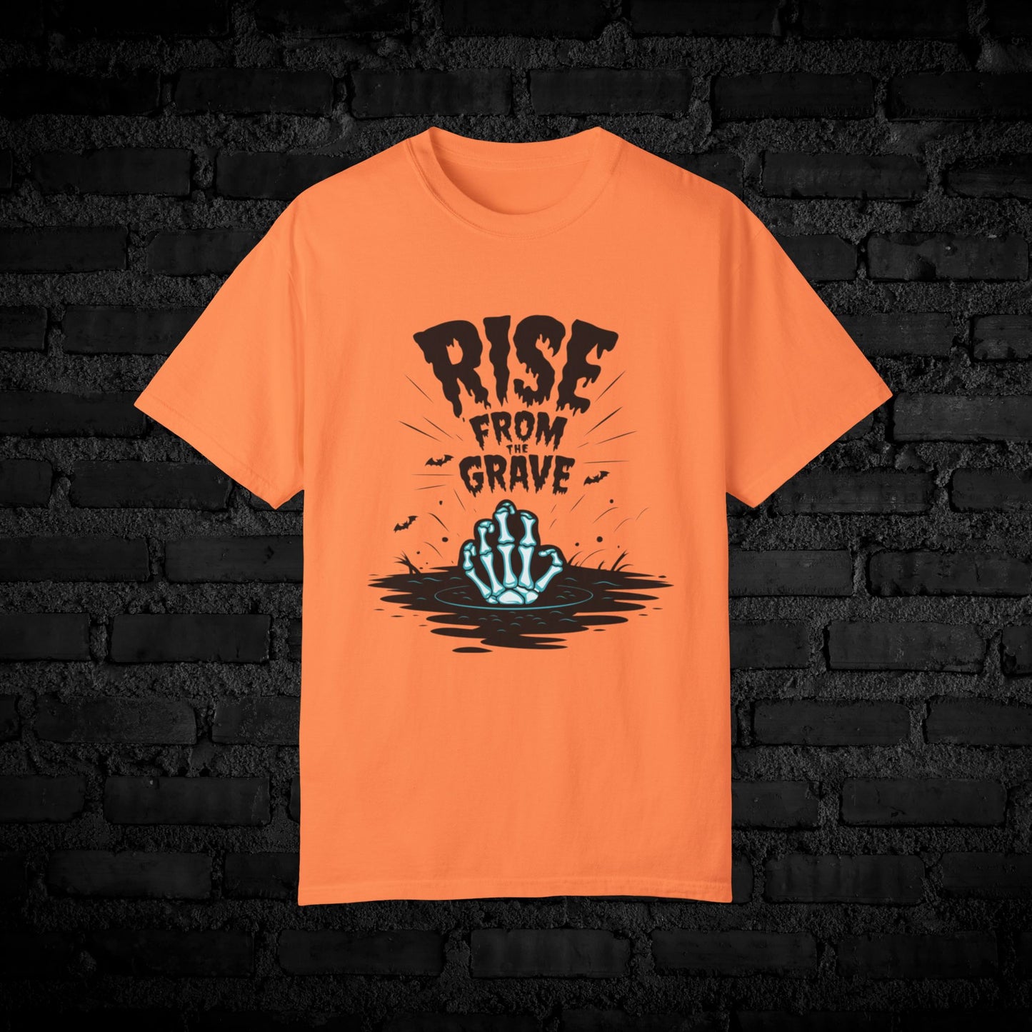 Halloween Rise From The Grave T-Shirt, Horror Themed Graphic Tee, Skeleton Hand Rising, Spooky Seasonal Apparel, Unique Halloween Shirt