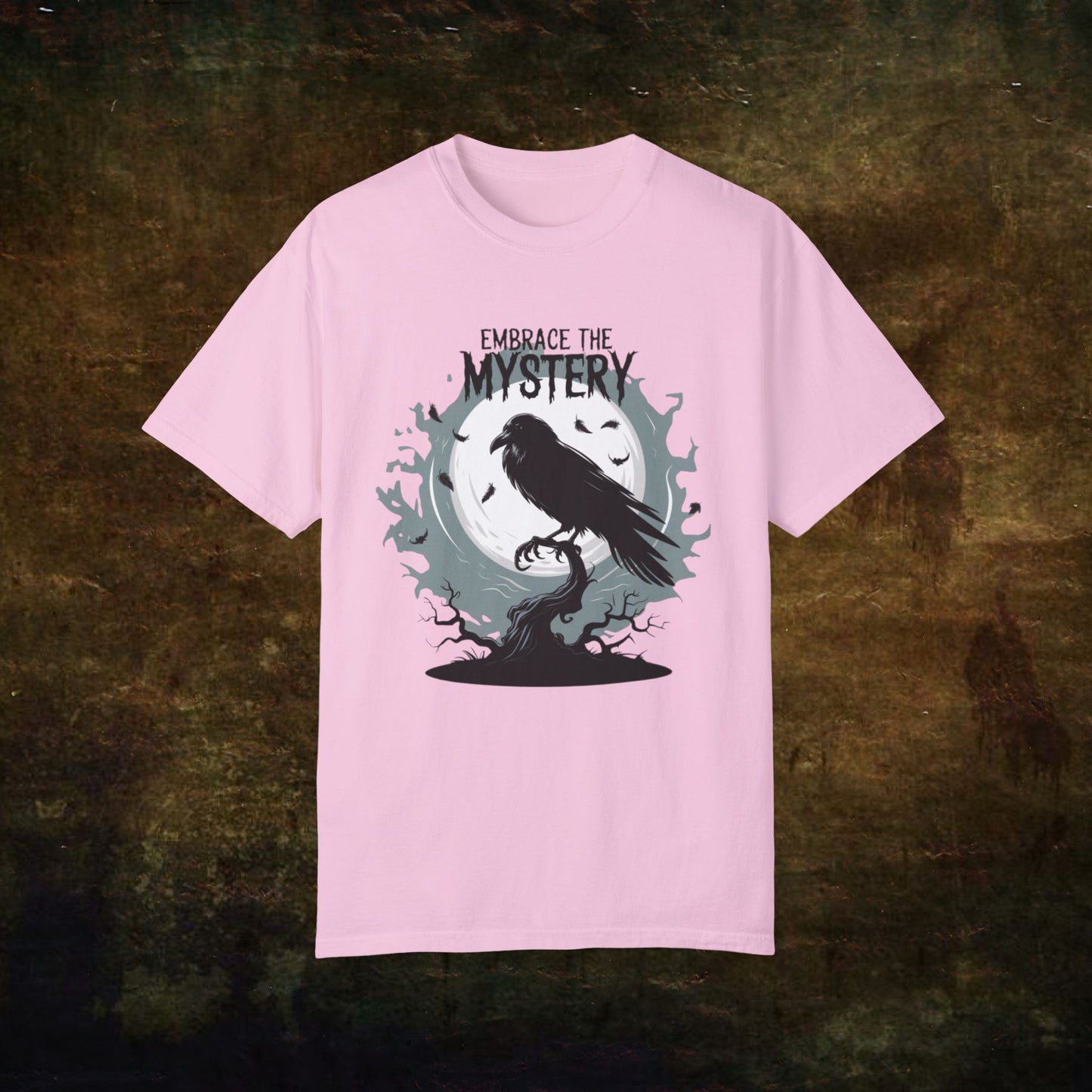 Embrace the Mystery T-Shirt Gothic Crow Design Moonlight Scene Dark Aesthetic Unisex Tee Great Gift Idea