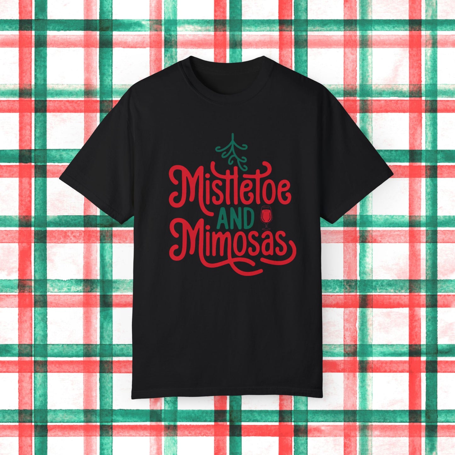 Mistletoe and Mimosas T-Shirt, Funny Christmas Shirt, Holiday Party Tee, Festive Apparel, Unique Gift, Xmas Celebration Top