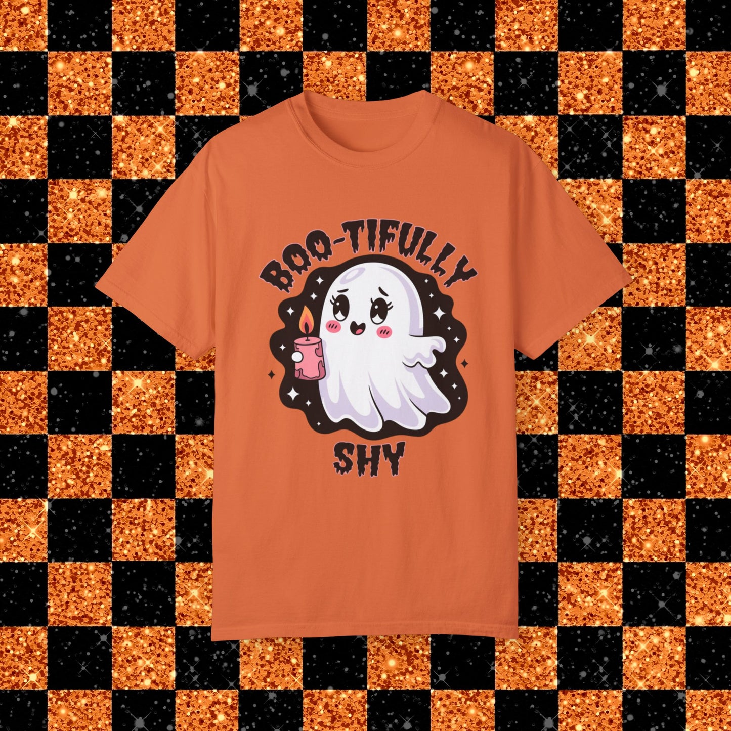 Ghost T-Shirt Boo-tifully Shy Halloween Shirt Cute Ghost Graphic Tee Spooky Season Fun Halloween Clothing Gift for Ghost Lovers