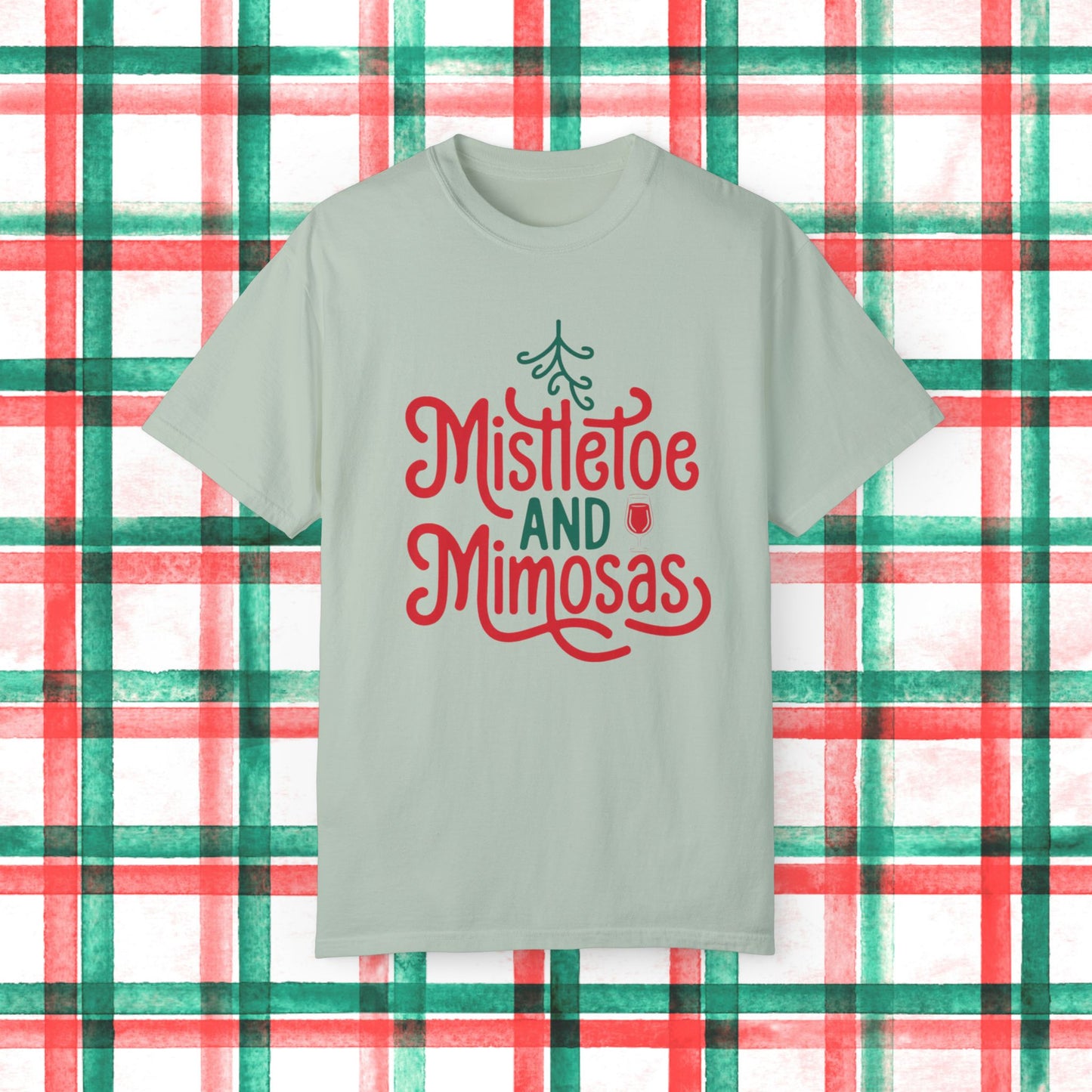 Mistletoe and Mimosas T-Shirt, Funny Christmas Shirt, Holiday Party Tee, Festive Apparel, Unique Gift, Xmas Celebration Top