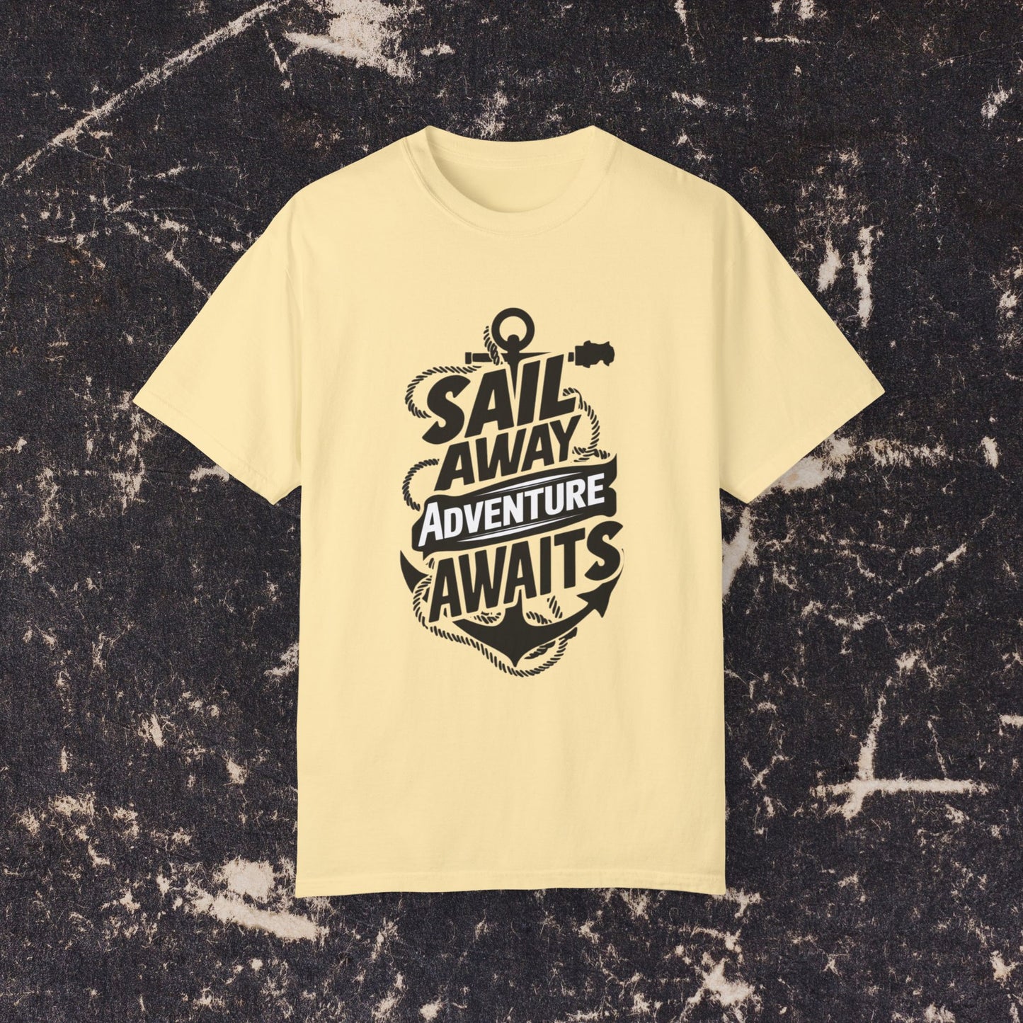 Sail Away Adventure Awaits T-Shirt, Nautical Themed Graphic Tee, Boating Enthusiast Shirt, Maritime Adventure Shirt, Unique Gift Idea