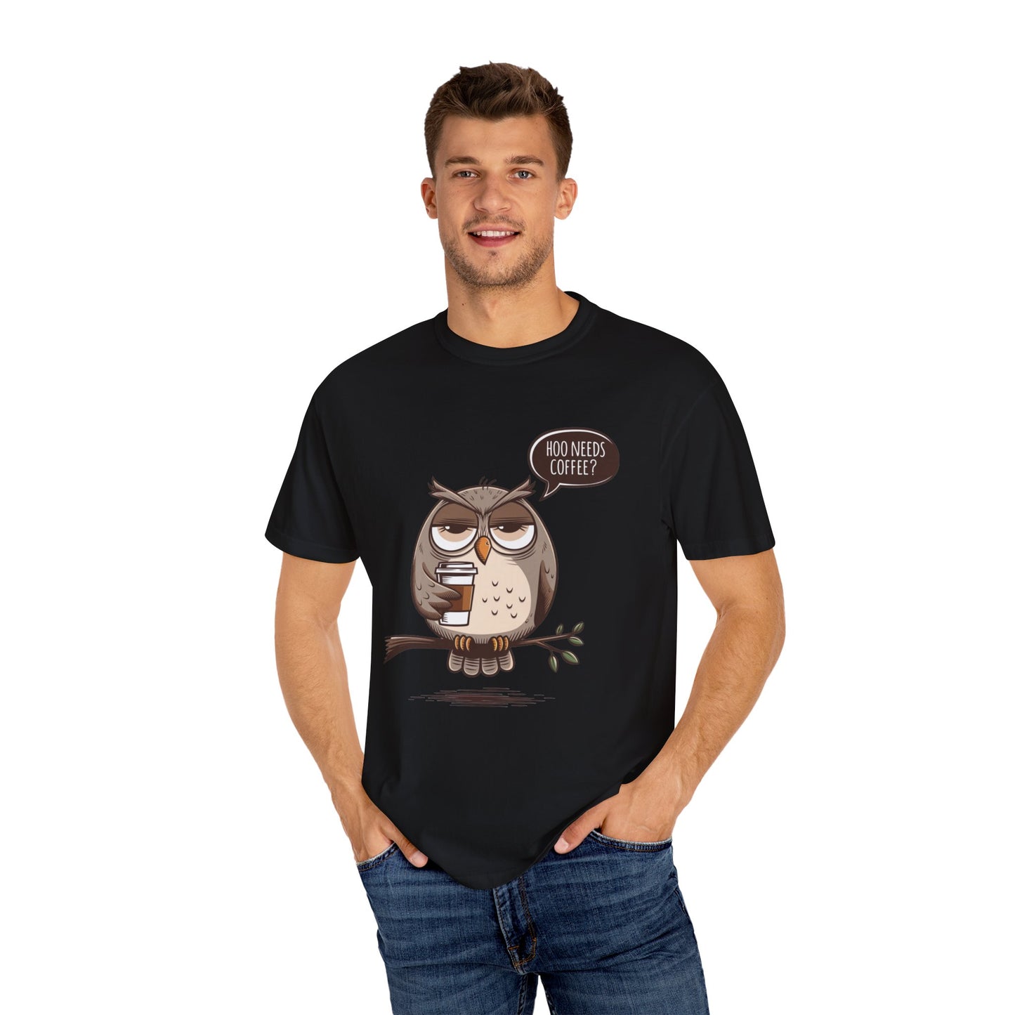 Funny Owl Coffee Lover Shirt, Hoo Needs Coffee T-Shirt, Cute Owl Graphic Tee, Humorous Coffee Clothing, Coffee Addict Top, Animal Lover