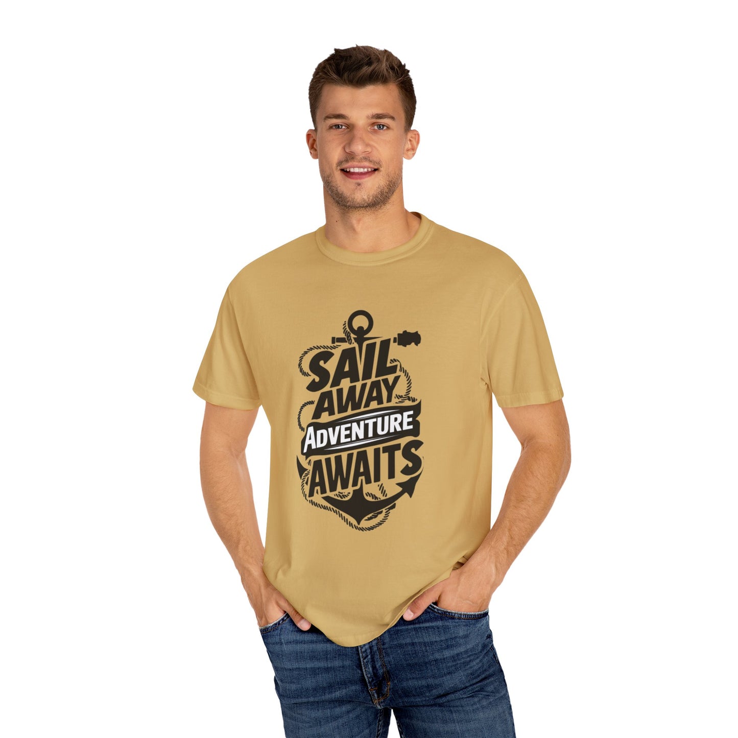 Sail Away Adventure Awaits T-Shirt, Nautical Themed Graphic Tee, Boating Enthusiast Shirt, Maritime Adventure Shirt, Unique Gift Idea