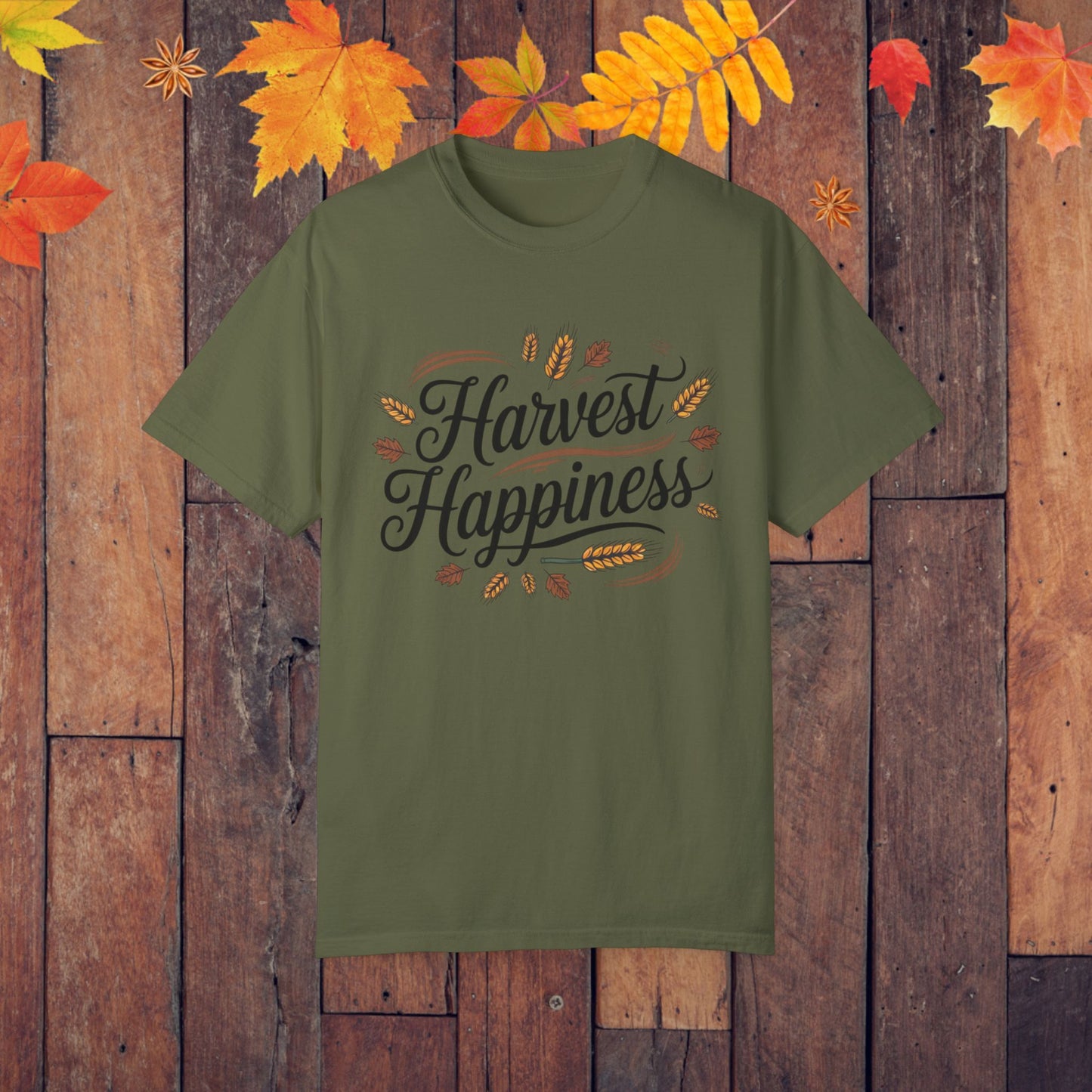 Harvest Happiness T-Shirt, Fall Themed Tee, Thanksgiving T-Shirt, Autumn Vibes Top, Rustic Harvest Shirt, Cozy Fall T-Shirt