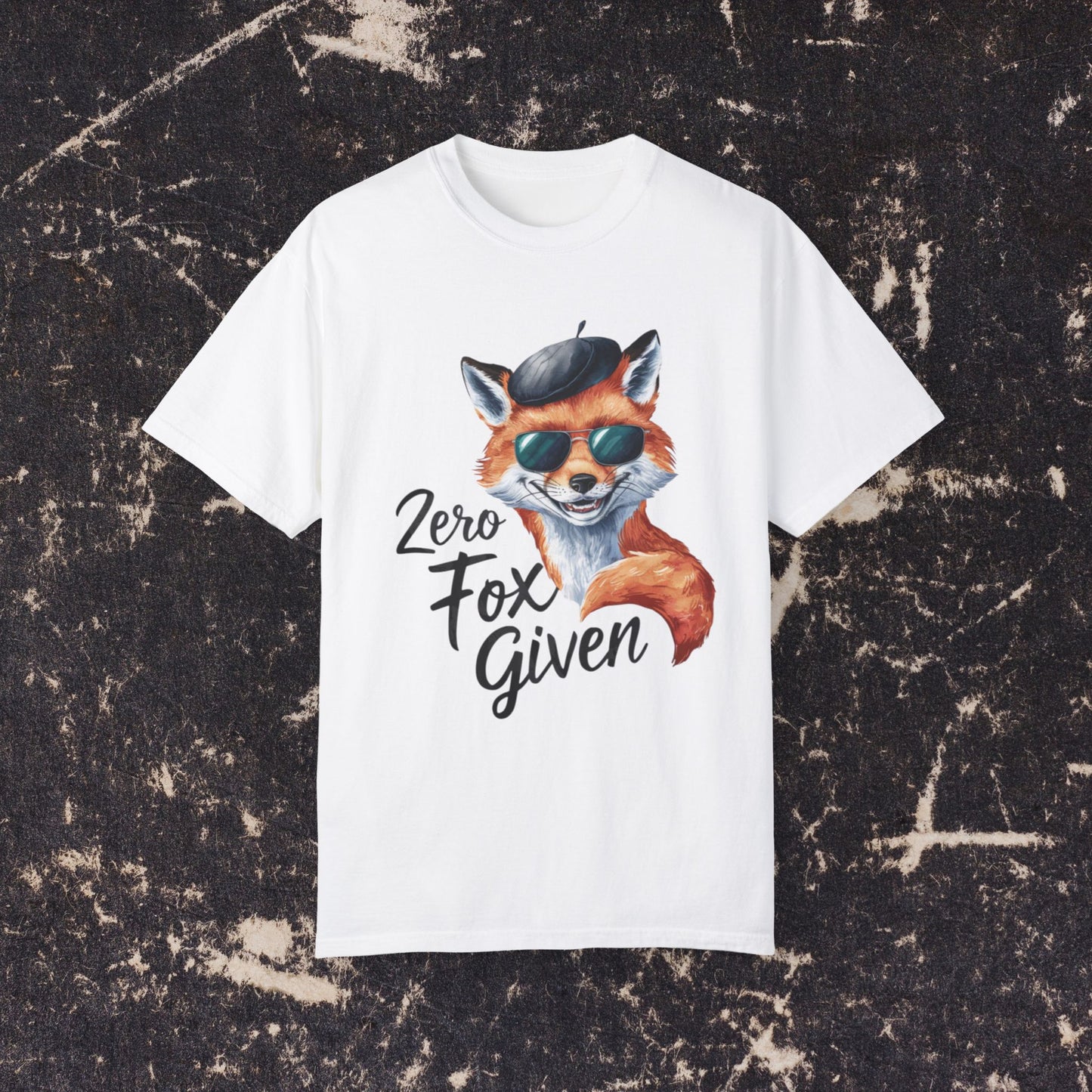 Funny Fox T-Shirt, Zero Fox Given Graphic Tee, Cute Animal Shirt, Novelty Fox Top, Cool Fox Beret Sunglasses Shirt, Fun Gift Tee