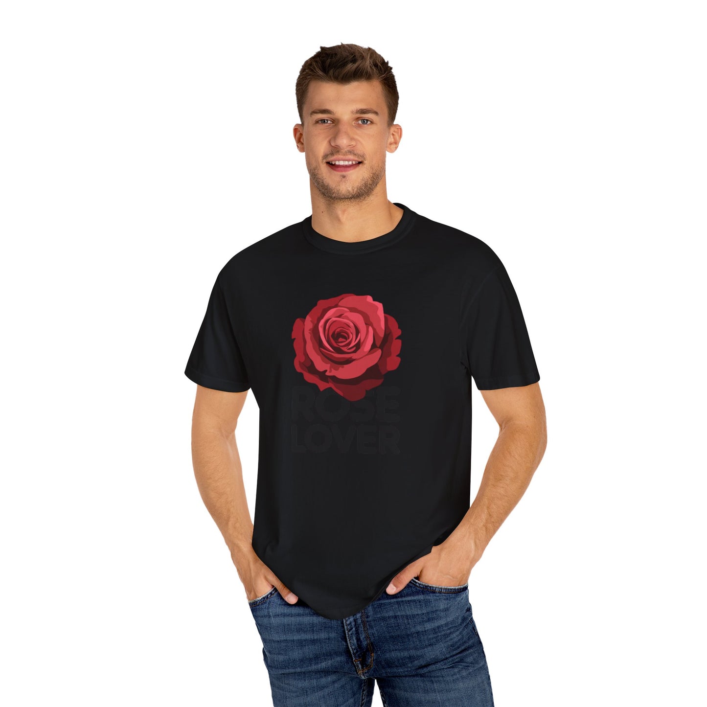 Rose Lover Graphic T-Shirt, Red Rose Art Shirt, Floral Print Top, Lover's Gift Tee, Casual Fashion Statement, Unique Graphic Tee