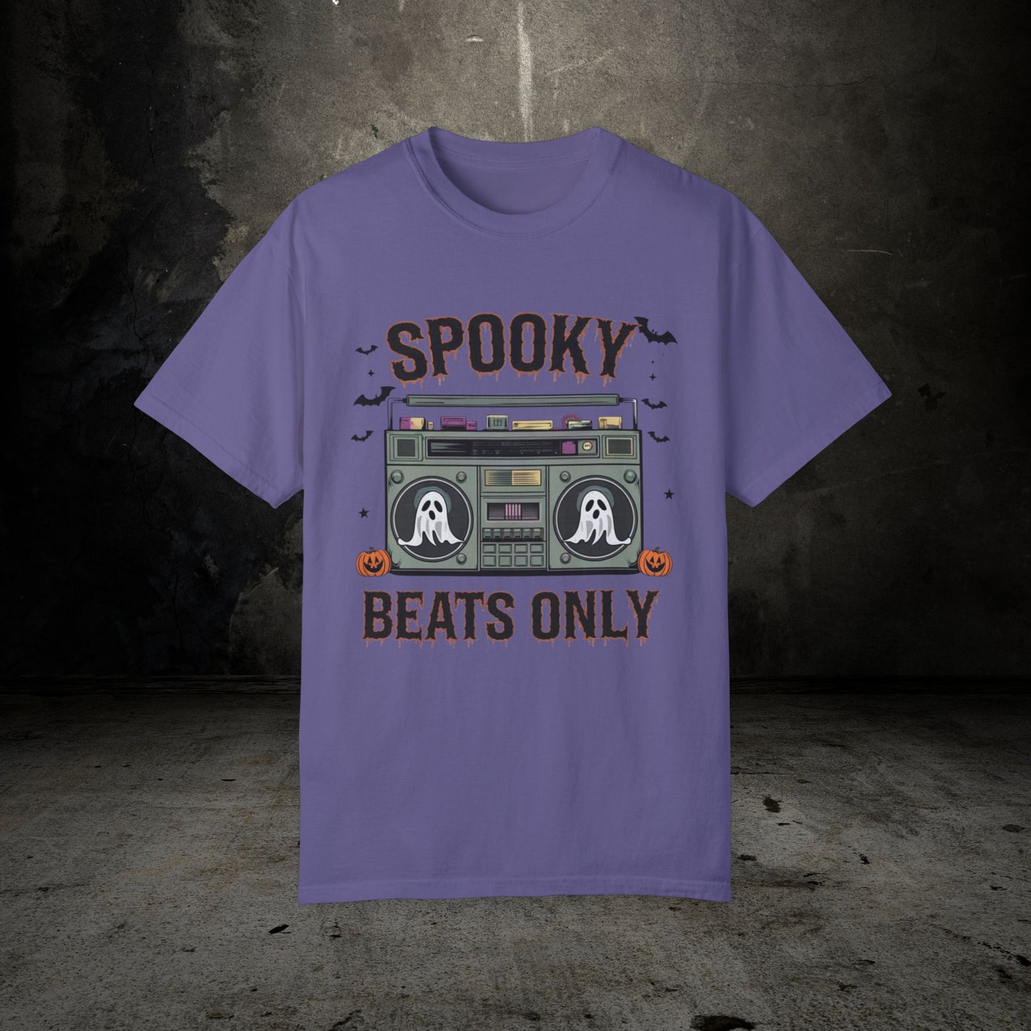 Halloween Spooky Beats Only Retro Boom Box Ghost Party T-Shirt, Vintage Halloween Music Tee, Funny Halloween Costume Shirt