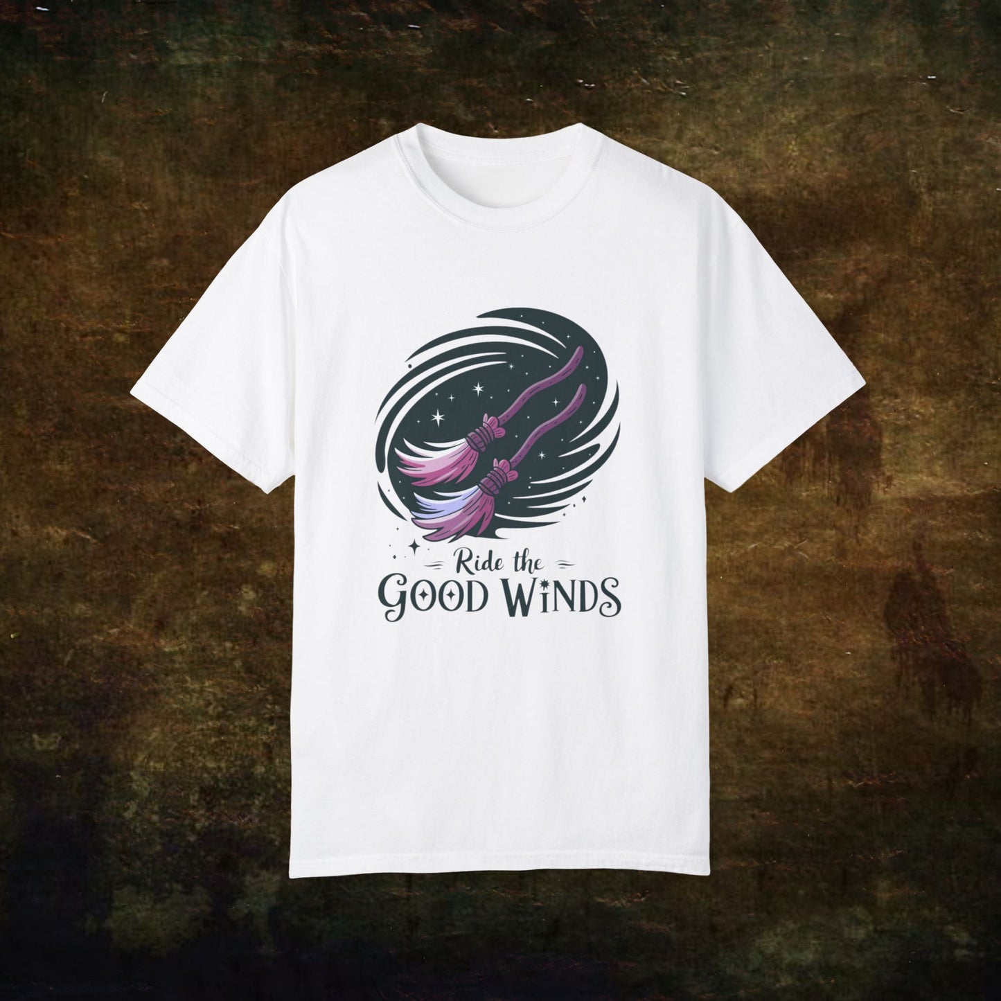 Funny Witchy T-Shirt, Halloween Witch Broomstick Tee, Ride the Good Winds Shirt, Halloween Costume Top, Spooky Season T-Shirt