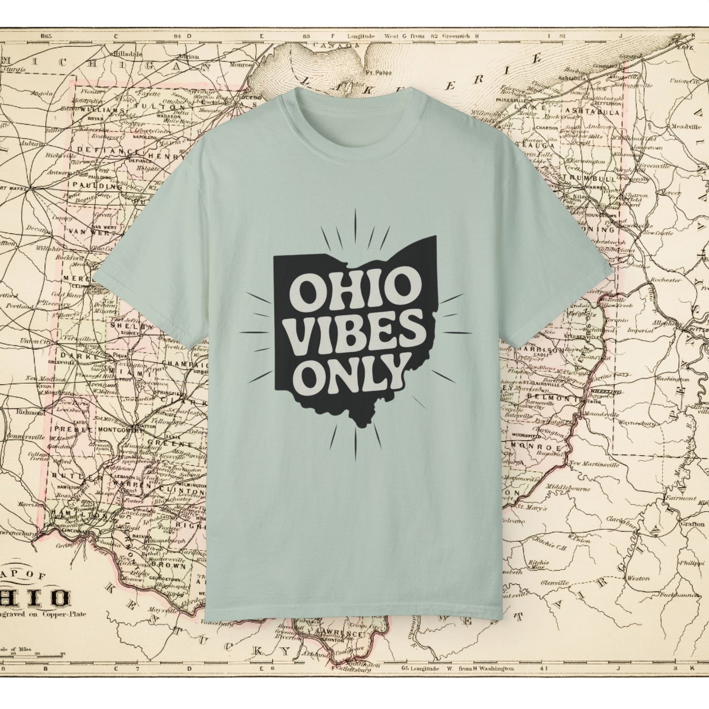 Ohio Vibes Only T-Shirt, Fun Ohio Graphic Tee, Ohio Pride Shirt, Trendy Ohio Apparel, State Love T-Shirt