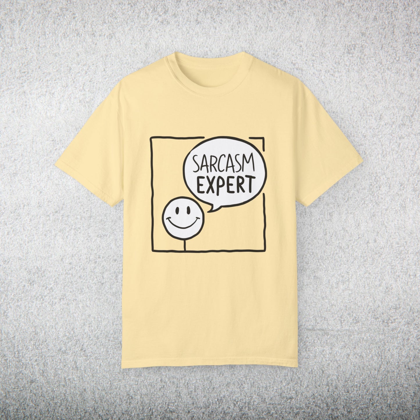 Funny Sarcasm Expert T-Shirt, Smiley Face Graphic Tee, Humor Shirt Gift, Sarcastic Quote Top, Casual Wear Statement Apparel