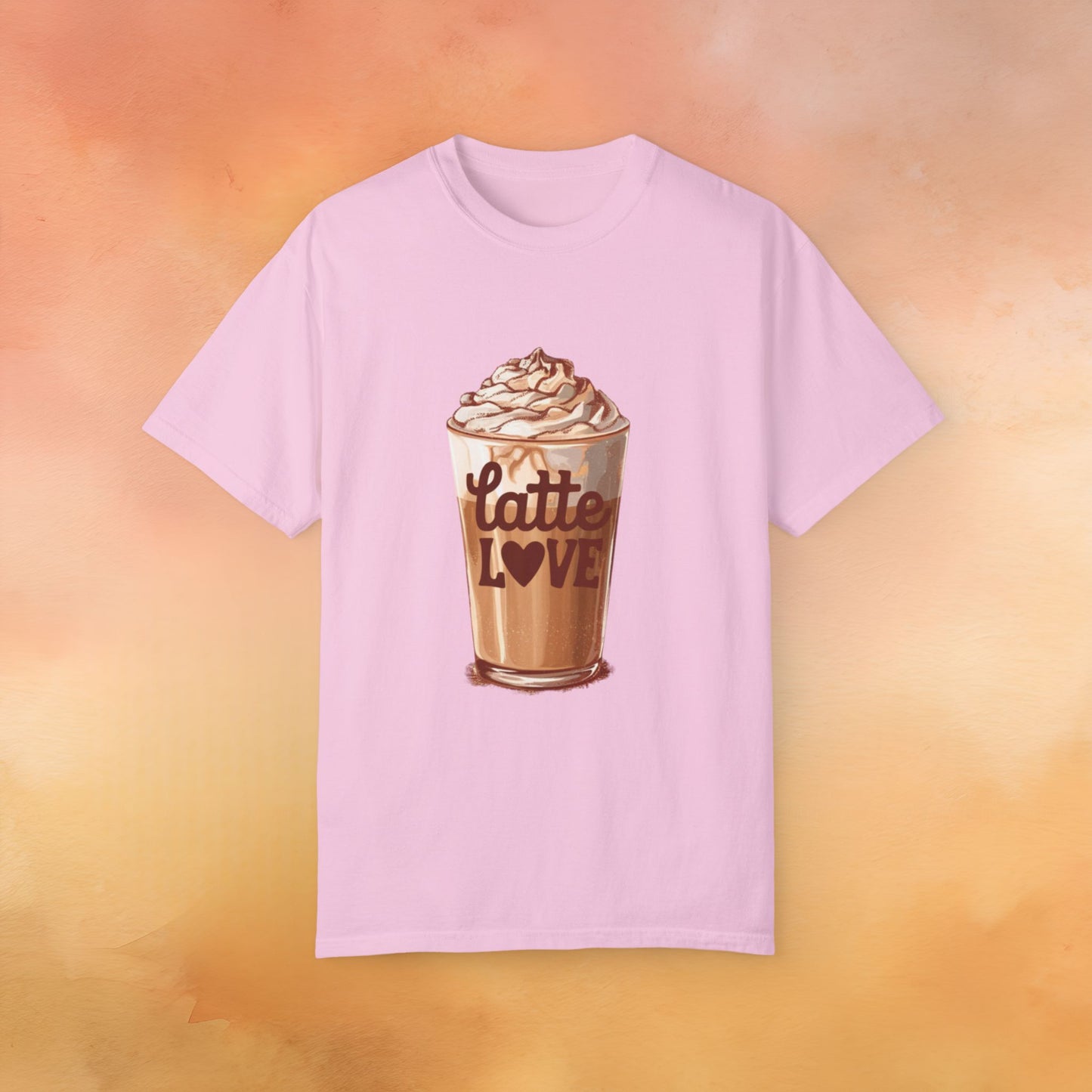 Latte Love T-Shirt, Cute Coffee Lover Shirt, Whipped Cream Latte Graphic Tee, Caffeine Enthusiast Gift, Coffee Shop Apparel