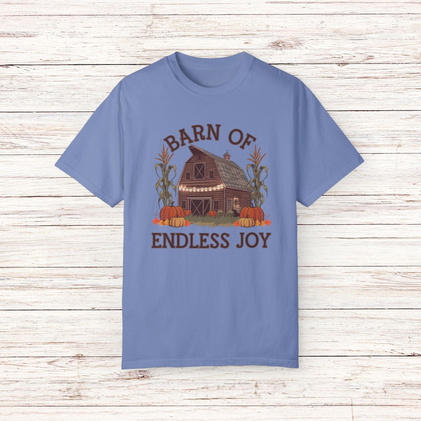 Vintage Farmhouse Barn of Endless Joy Graphic, Fall Harvest Pumpkin Patch T-Shirt, Retro Autumn Country Life Tee