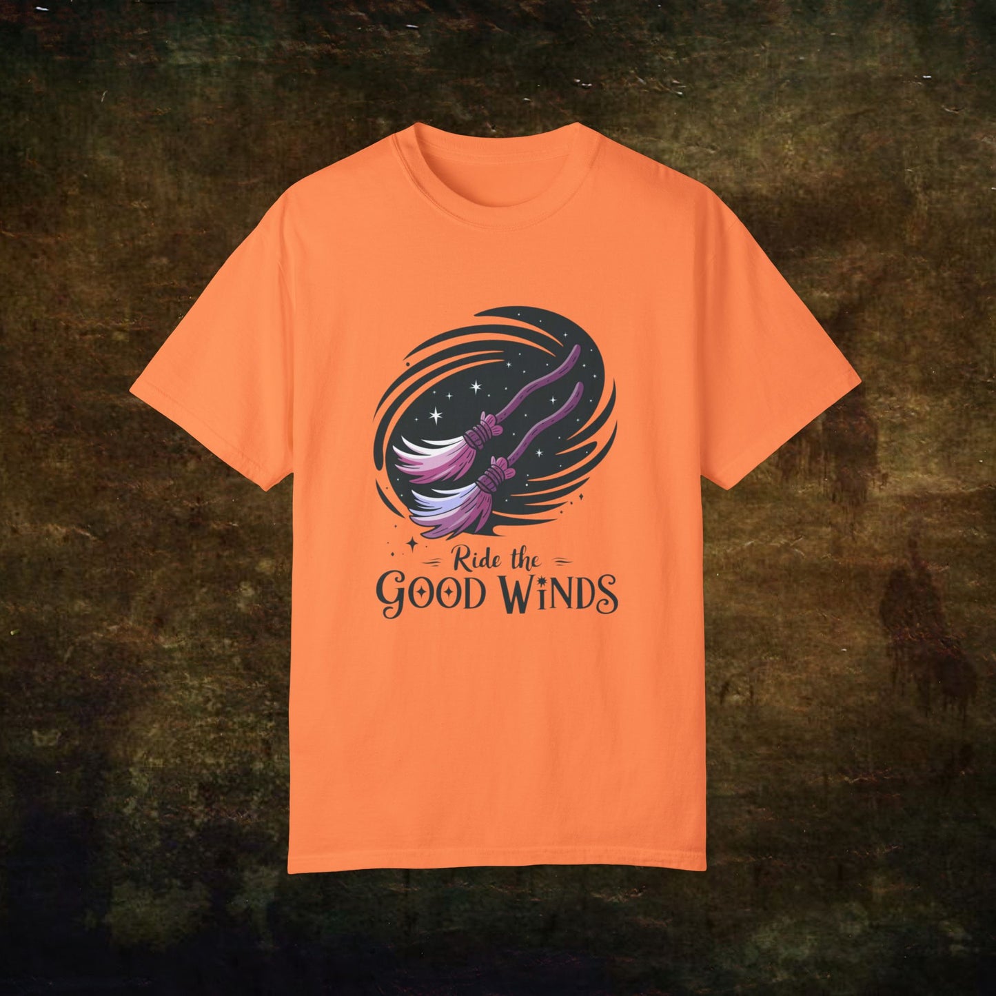 Funny Witchy T-Shirt, Halloween Witch Broomstick Tee, Ride the Good Winds Shirt, Halloween Costume Top, Spooky Season T-Shirt