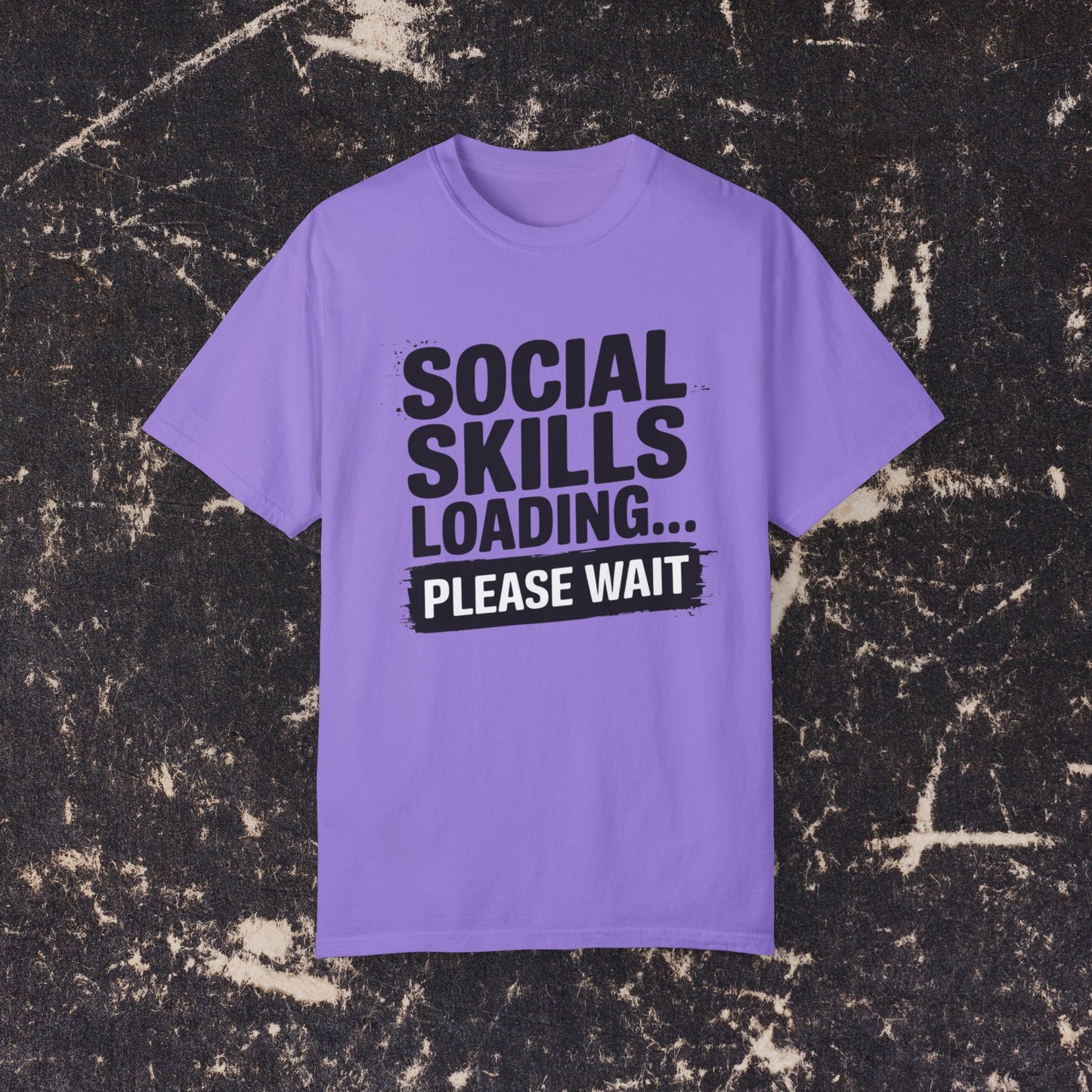 Funny Social Skills Loading Please Wait Graphic T-Shirt, Unisex Casual Tee, Humorous Statement Shirt, Trendy Graphic Tee, Gift Idea