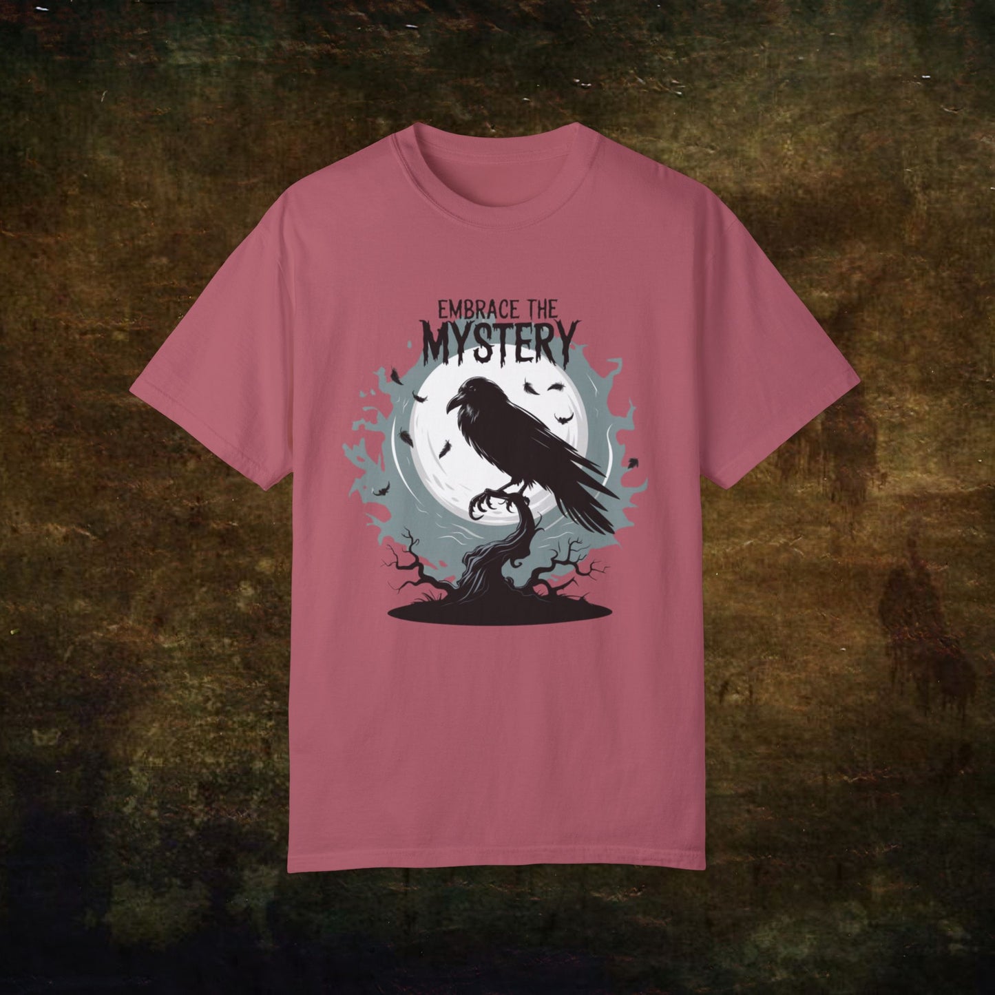 Embrace the Mystery T-Shirt Gothic Crow Design Moonlight Scene Dark Aesthetic Unisex Tee Great Gift Idea