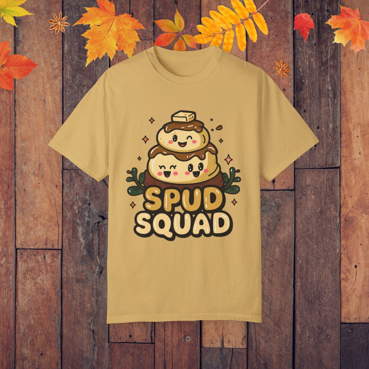 Cute Spud Squad Graphic T-Shirt, Potato Lovers Funny Tee, Kawaii Foodie Shirt, Adorable Cartoon Potatoes Top, Cute Veggie Tshirt