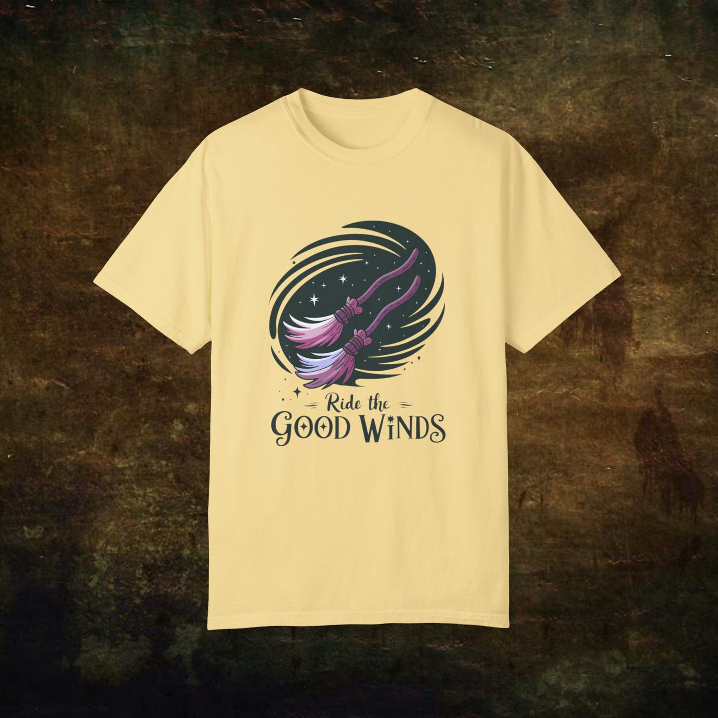 Funny Witchy T-Shirt, Halloween Witch Broomstick Tee, Ride the Good Winds Shirt, Halloween Costume Top, Spooky Season T-Shirt