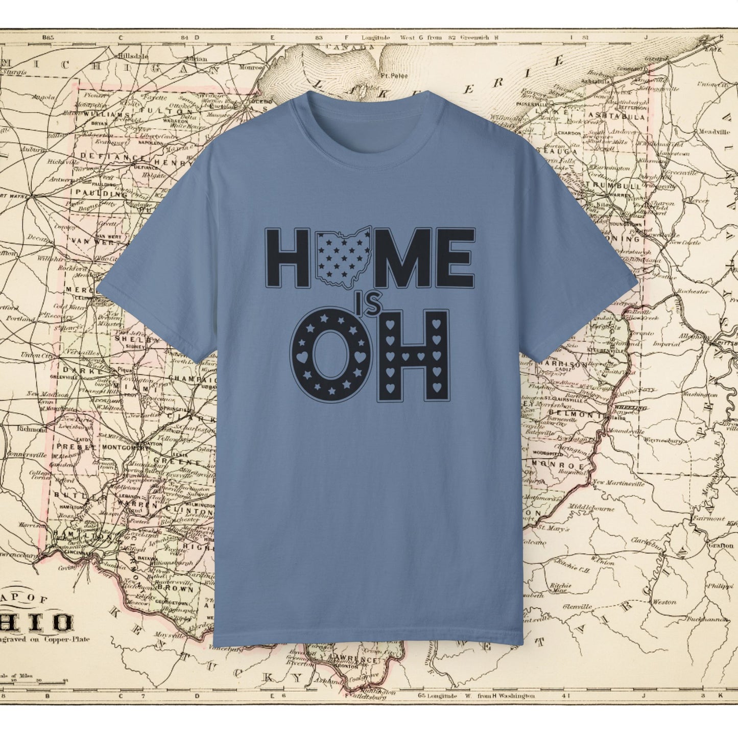 Ohio Home T-Shirt, Ohio Love Tee, Ohio State Pride, Unique Ohio Gift, Ohio Graphic Tee, Ohio Lover Shirt