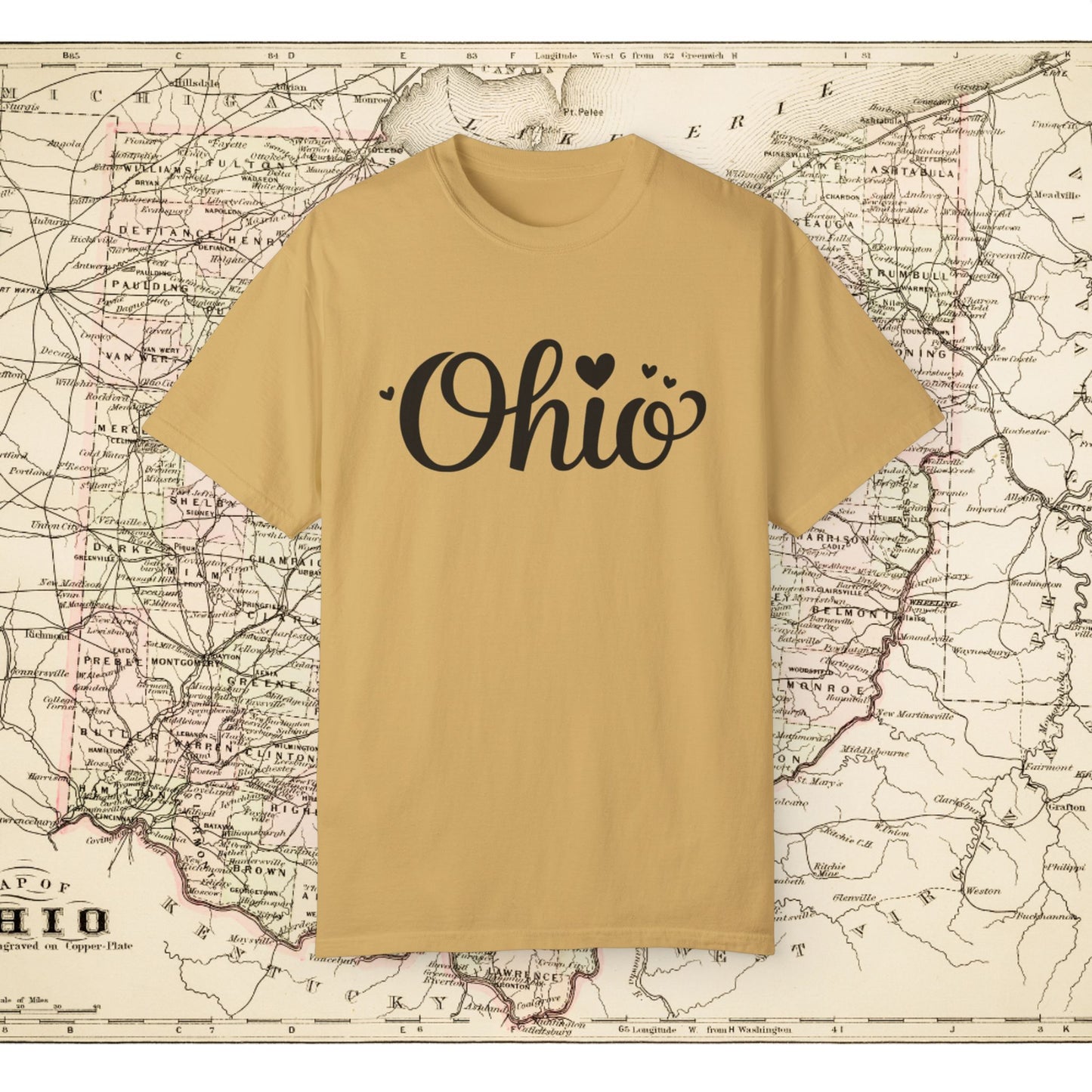 Ohio State Shirt, Ohio Heart Design Tee, Cute Ohio Graphic Tshirt, Ohio Lovers Gift Shirt, Ohio Home T-Shirt, Ohio Pride Top