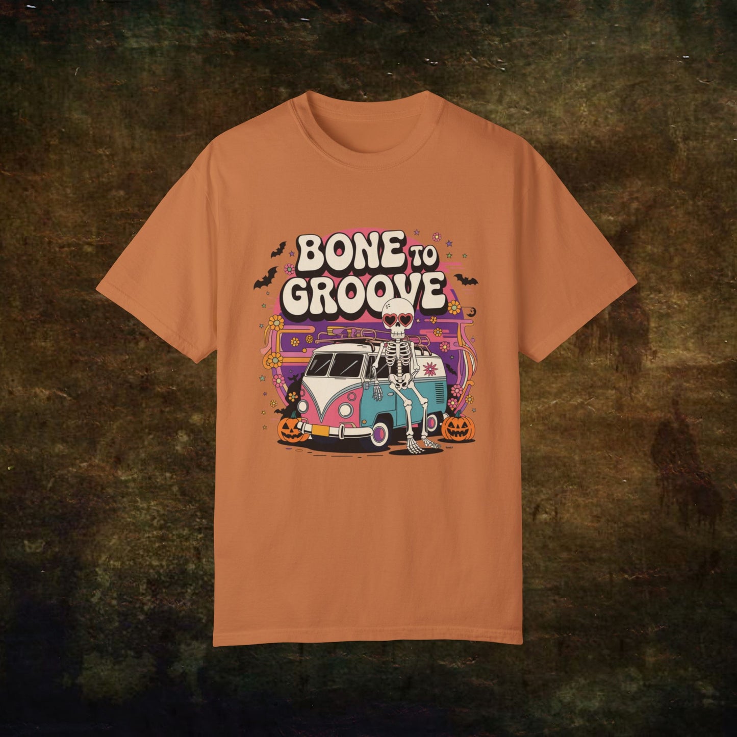 Vintage Skeleton Van Halloween T-Shirt, Retro Halloween Graphic Tee, Funky Skeleton Car T-Shirt, Spooky Season Shirt