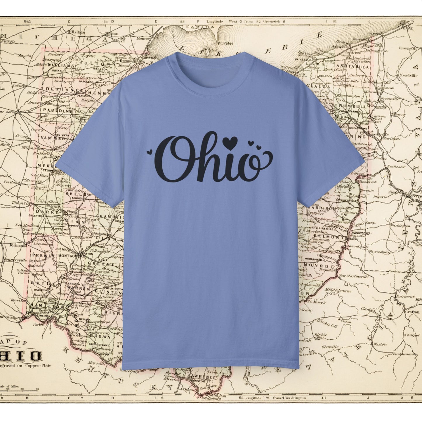 Ohio State Shirt, Ohio Heart Design Tee, Cute Ohio Graphic Tshirt, Ohio Lovers Gift Shirt, Ohio Home T-Shirt, Ohio Pride Top