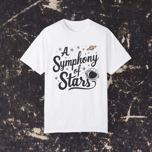 A Symphony of Stars T-Shirt, Astronaut Space Graphic Tee, Cosmic Starry Night Shirt, Galaxy Themed Gift, Outer Space T-Shirt