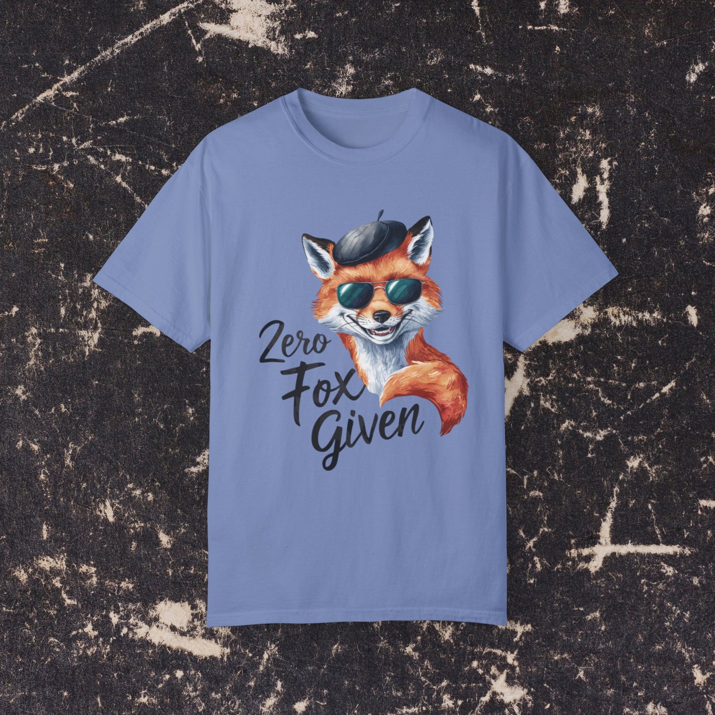 Funny Fox T-Shirt, Zero Fox Given Graphic Tee, Cute Animal Shirt, Novelty Fox Top, Cool Fox Beret Sunglasses Shirt, Fun Gift Tee