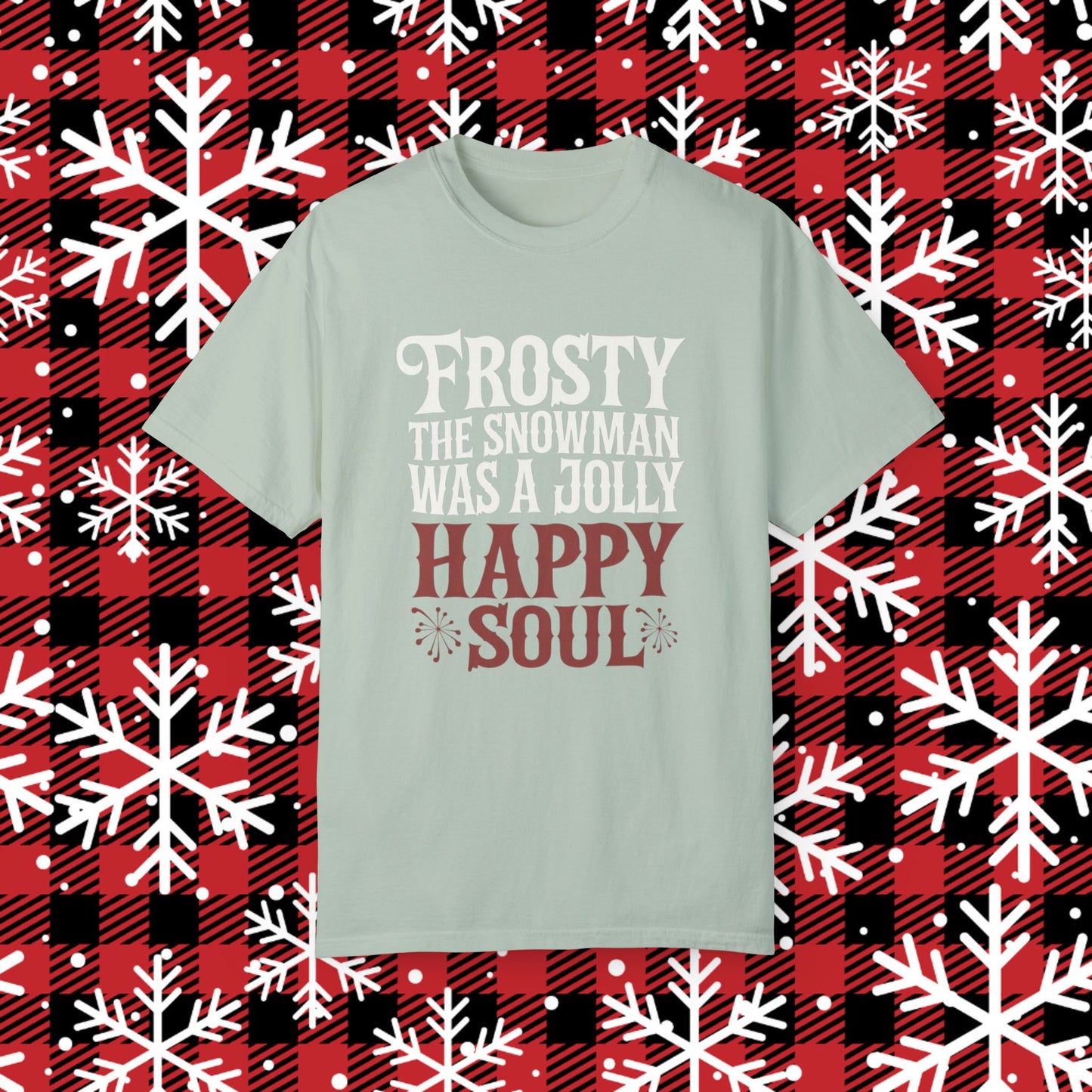 Frosty The Snowman Jolly Happy Soul Christmas T-Shirt Holiday Graphic Tee Winter Apparel Cute Snowy Design Gift Idea