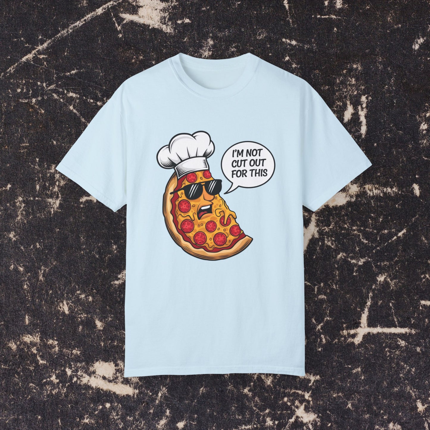 Funny Pizza Slice T-Shirt, Cool Chef Pizza Graphic Tee, Humorous Food Lover Shirt, I'm Not Cut Out For This, Unique Pizza Apparel