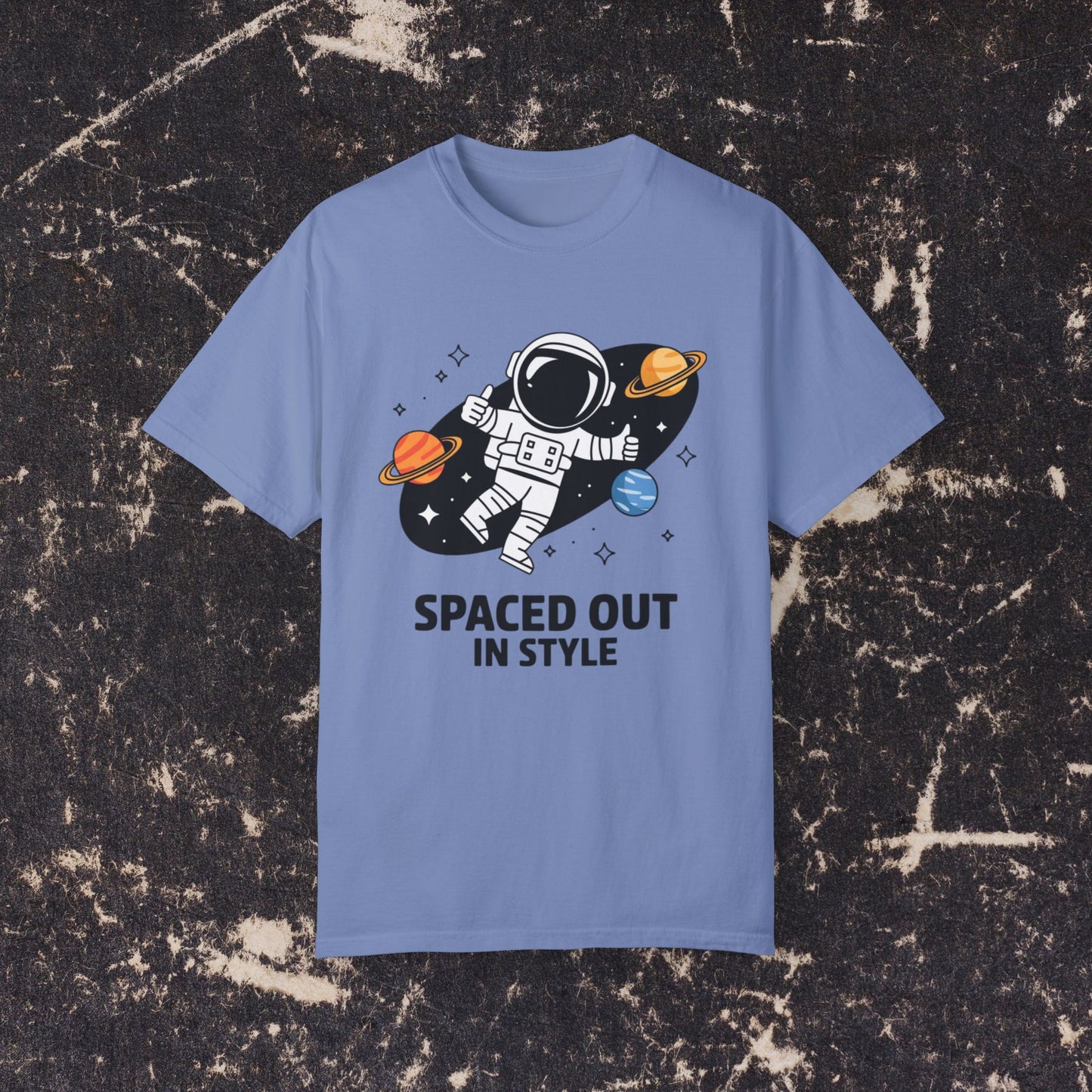 Fun Astronaut Graphic Tee, Spaced Out In Style T-Shirt, Cool Space Themed Shirt, Trendy Astronaut Design, Unique Space Gift