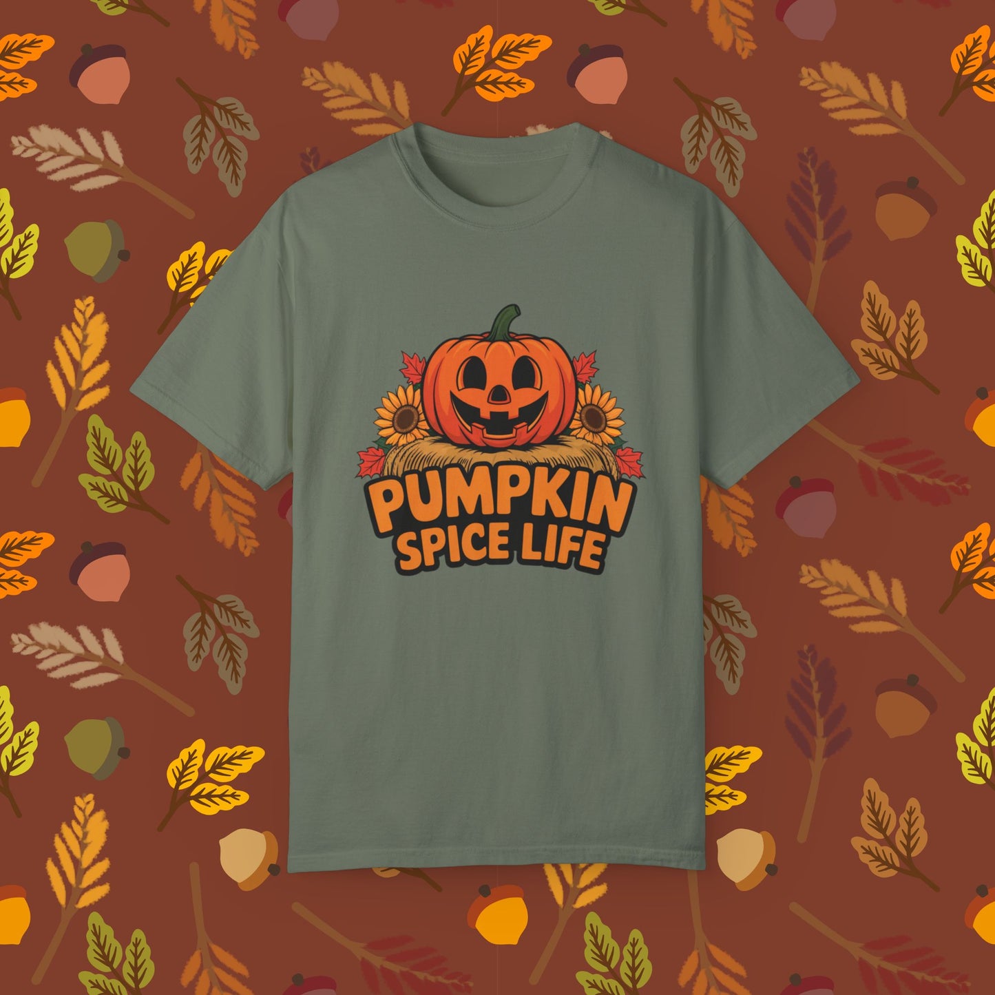 Pumpkin Spice Life T-Shirt, Fall Halloween Pumpkin Tee, Cute Pumpkin Spice Shirt, Autumn Sunflower Graphic Tee, Thanksgiving Shirt