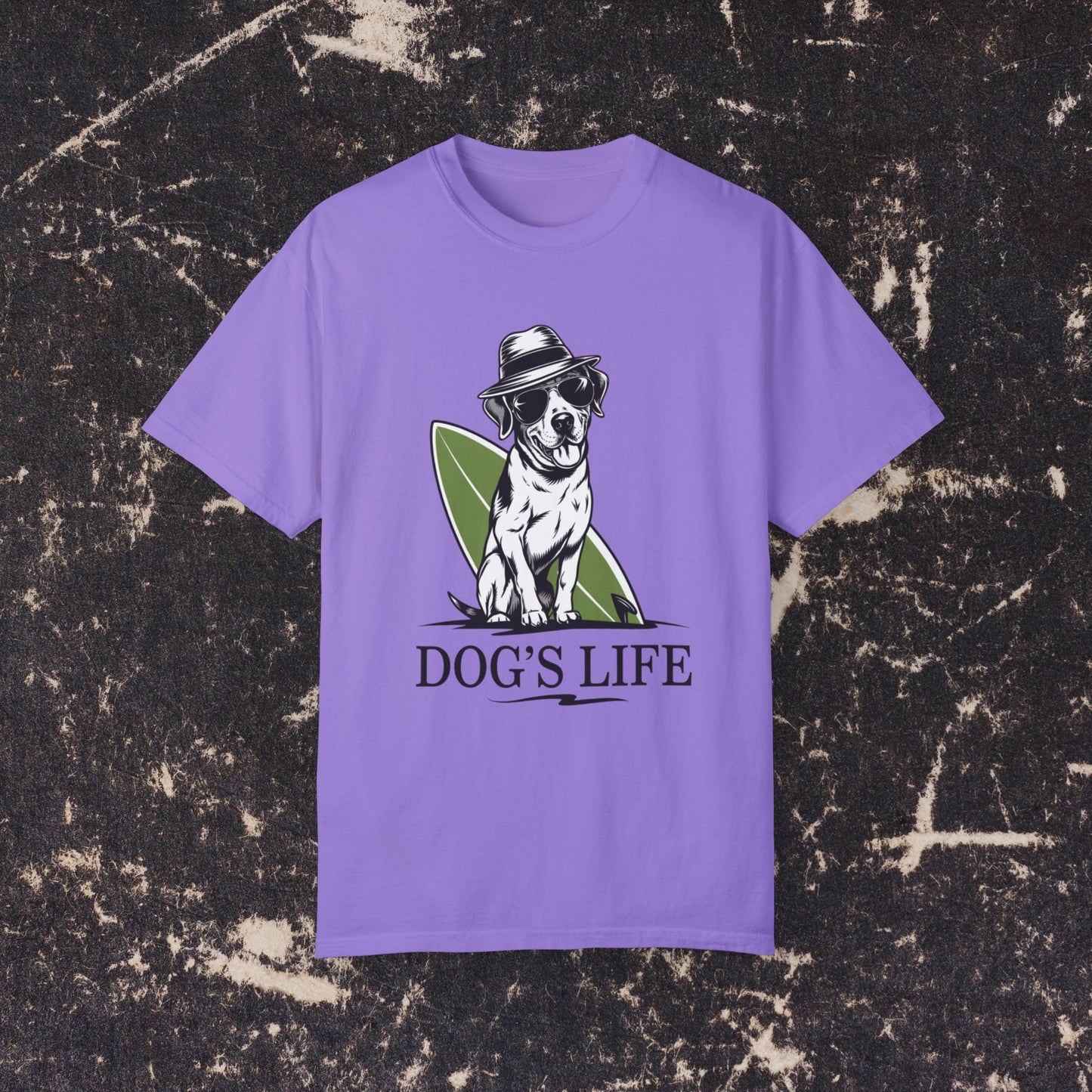 Cool Dog with Sunglasses and Hat Graphic T-Shirt, Dog's Life Casual Wear, Graphic Tee for Dog Lovers, Fun and Stylish Shirt