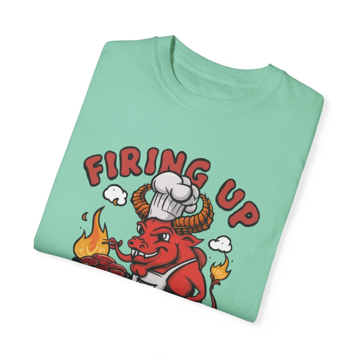 Funny BBQ T-Shirt, Firing Up The Grill Shirt, Grill Master Tee, Chef Demon Graphic Shirt, Summer BBQ Shirt, Cookout T-Shirt