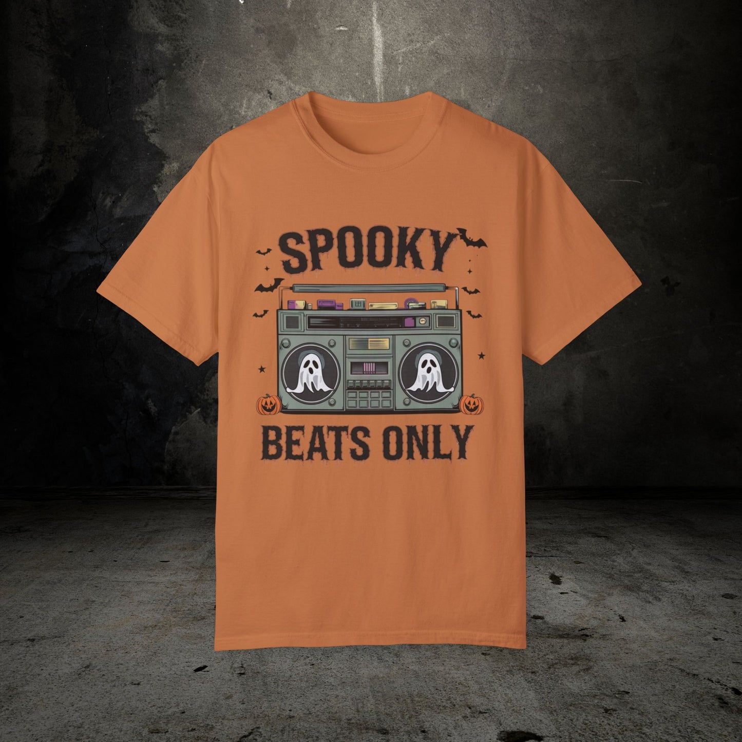 Halloween Spooky Beats Only Retro Boom Box Ghost Party T-Shirt, Vintage Halloween Music Tee, Funny Halloween Costume Shirt