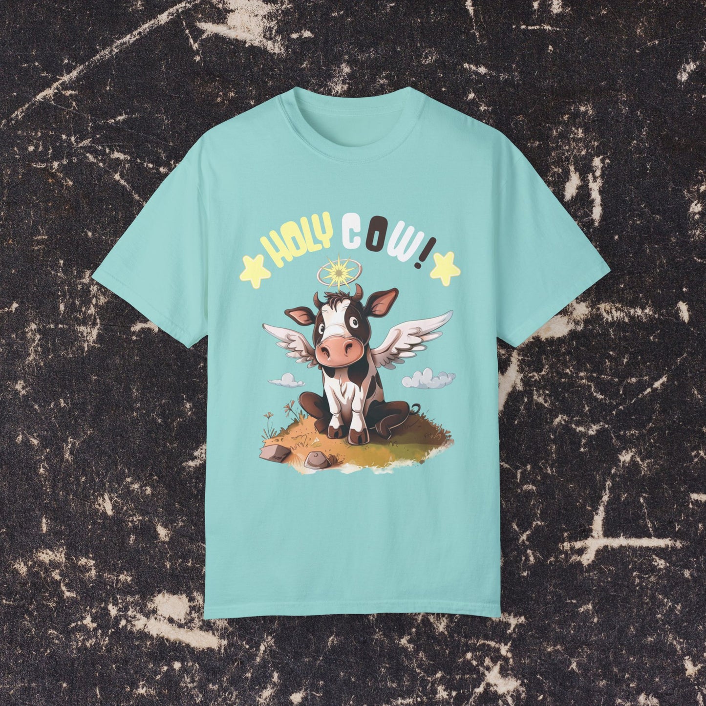 Holy Cow Angel Wings Graphic Tee, Funny Cow T-Shirt, Cute Angel Cow Design, Cow Lover Shirt, Farm Animal Fun T-Shirts, Gift Ideas