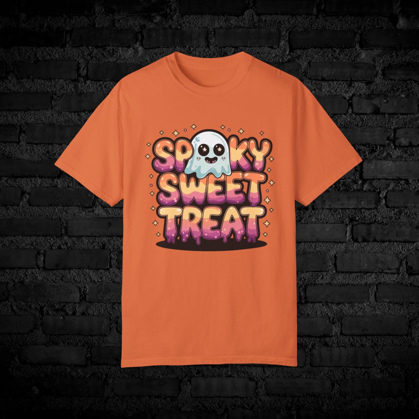 Spooky Sweet Treat T-Shirt, Cute Halloween Ghost Shirt, Kawaii Style Halloween Tee, Adorable Boo Shirt, Fun Halloween Apparel