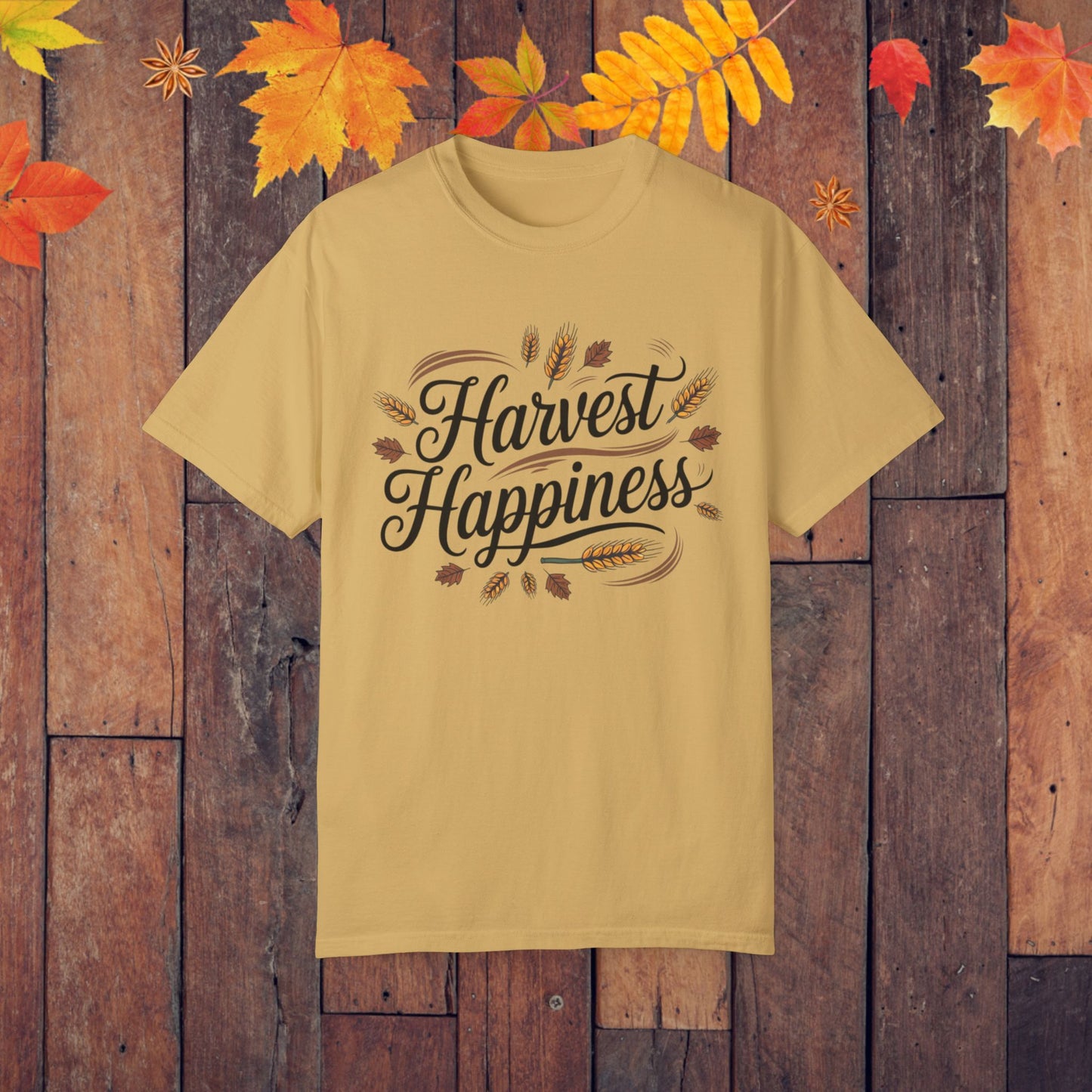 Harvest Happiness T-Shirt, Fall Themed Tee, Thanksgiving T-Shirt, Autumn Vibes Top, Rustic Harvest Shirt, Cozy Fall T-Shirt