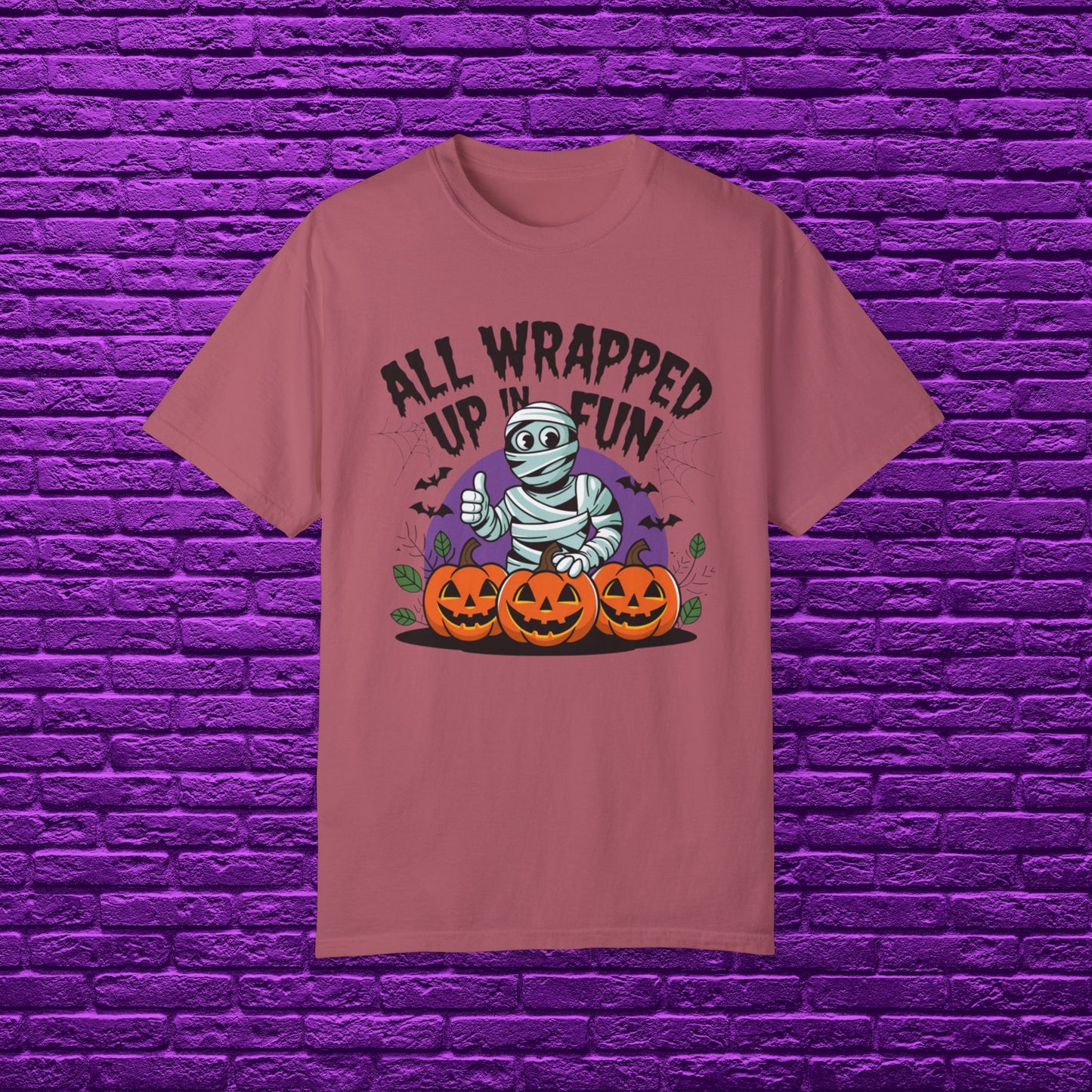 Mummy Halloween T-Shirt, All Wrapped Up In Fun Shirt, Funny Halloween Tee, Cute Halloween Mummy Design, Pumpkin Halloween Shirt