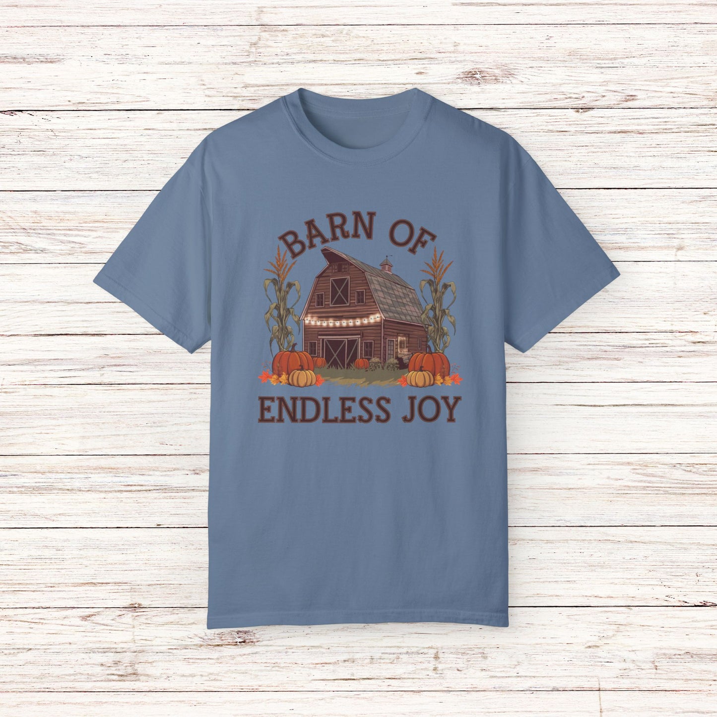 Vintage Farmhouse Barn of Endless Joy Graphic, Fall Harvest Pumpkin Patch T-Shirt, Retro Autumn Country Life Tee