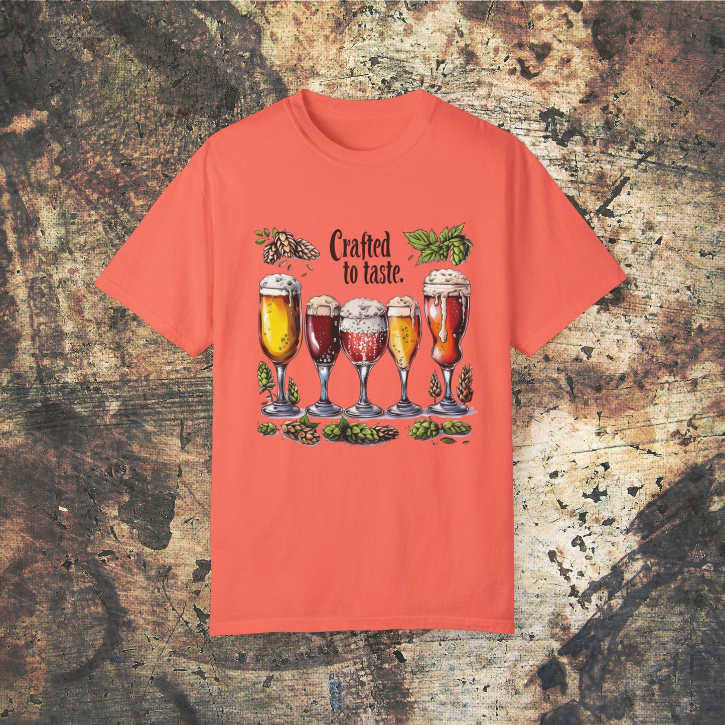 Crafted to Taste T-Shirt Fun Beer Lover Design Beer Glasses Art Shirt Brewery Hops Graphic Tee Unique Gift for Beer Enthusiasts