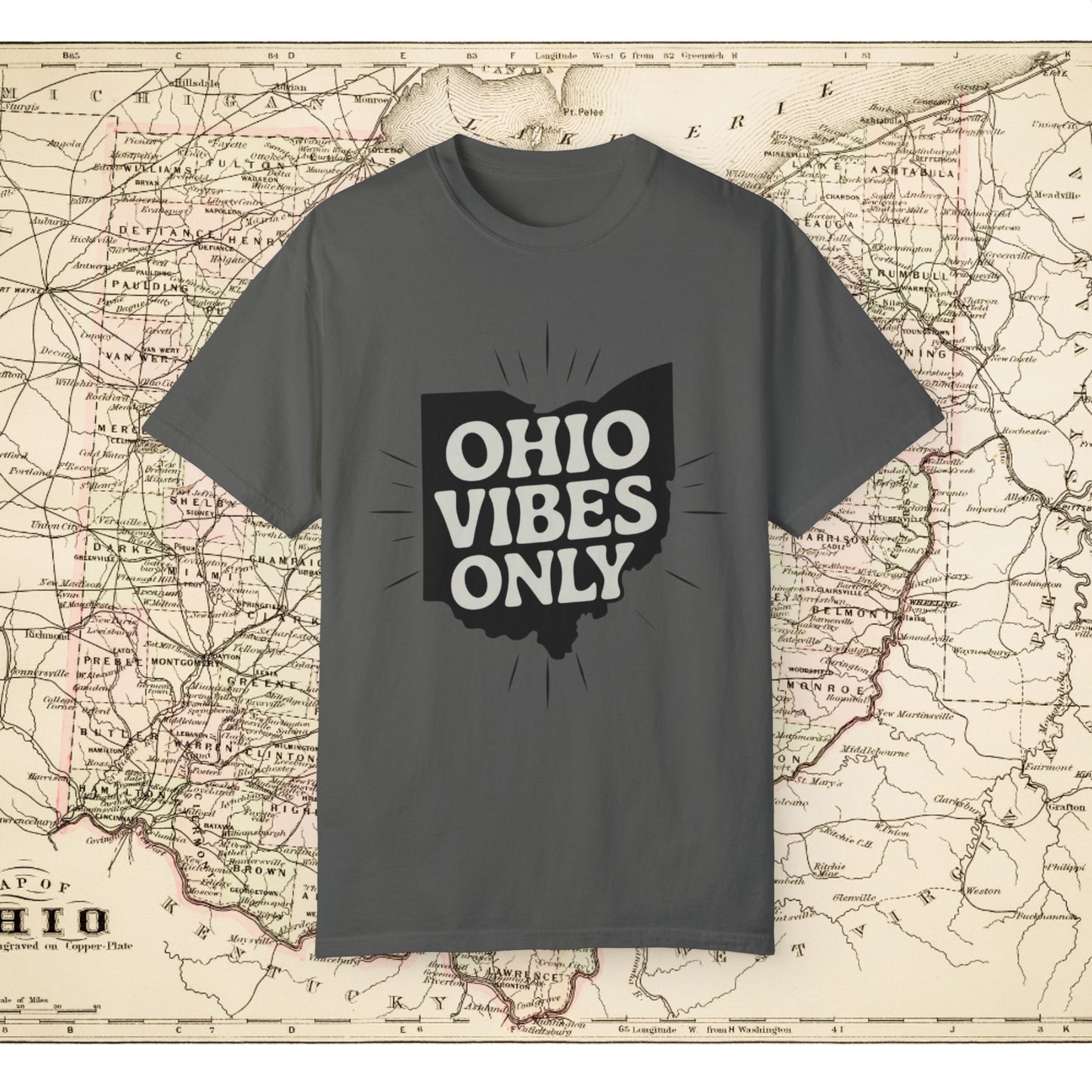 Ohio Vibes Only T-Shirt, Fun Ohio Graphic Tee, Ohio Pride Shirt, Trendy Ohio Apparel, State Love T-Shirt