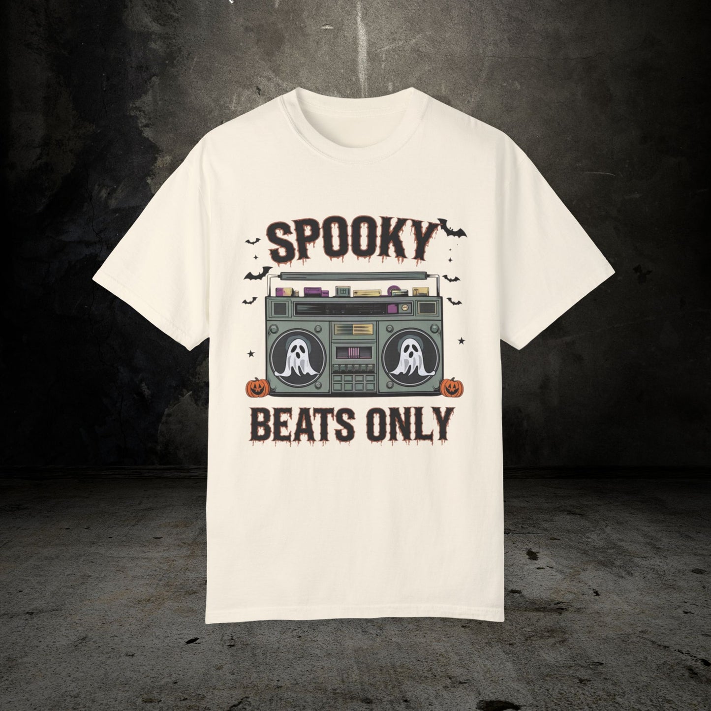 Halloween Spooky Beats Only Retro Boom Box Ghost Party T-Shirt, Vintage Halloween Music Tee, Funny Halloween Costume Shirt