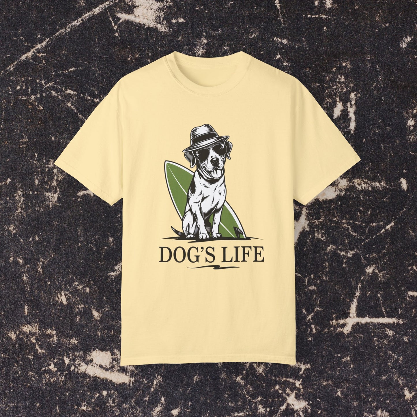 Cool Dog with Sunglasses and Hat Graphic T-Shirt, Dog's Life Casual Wear, Graphic Tee for Dog Lovers, Fun and Stylish Shirt