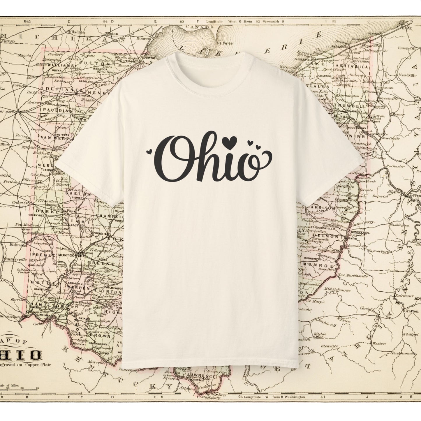 Ohio State Shirt, Ohio Heart Design Tee, Cute Ohio Graphic Tshirt, Ohio Lovers Gift Shirt, Ohio Home T-Shirt, Ohio Pride Top