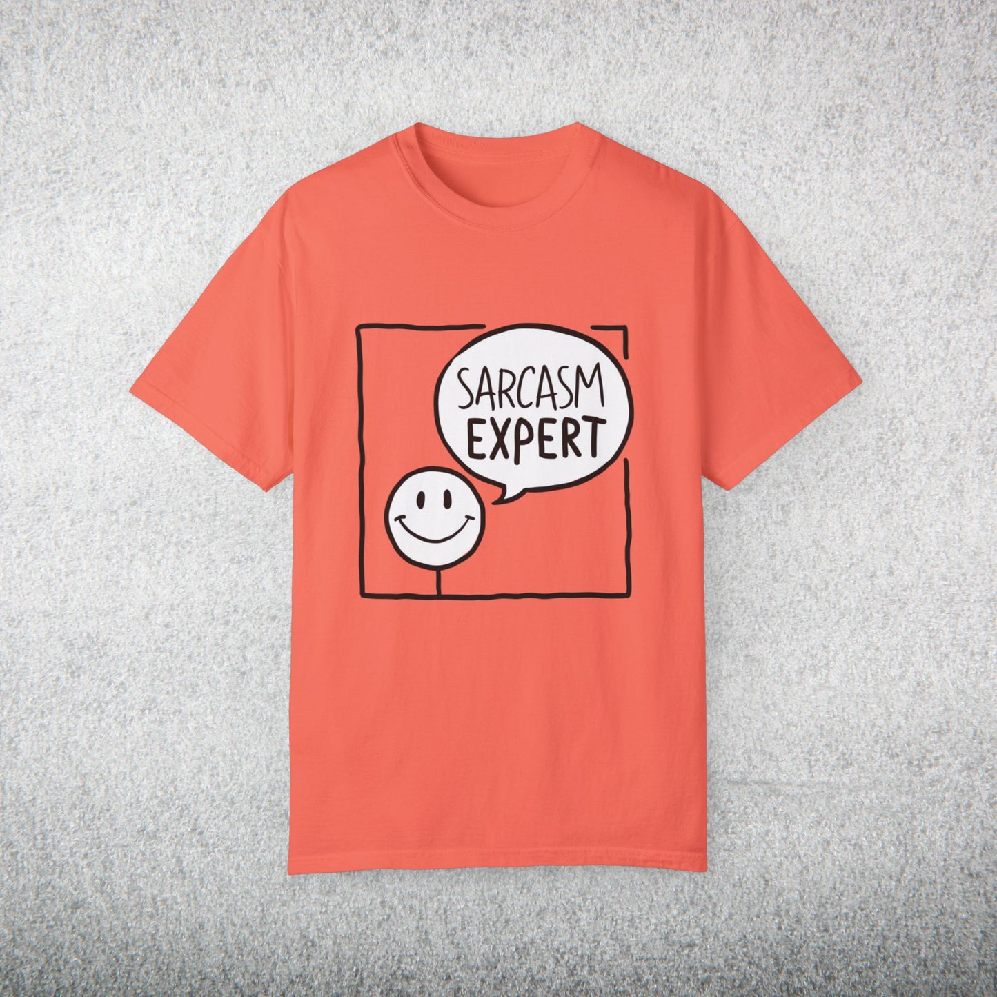 Funny Sarcasm Expert T-Shirt, Smiley Face Graphic Tee, Humor Shirt Gift, Sarcastic Quote Top, Casual Wear Statement Apparel