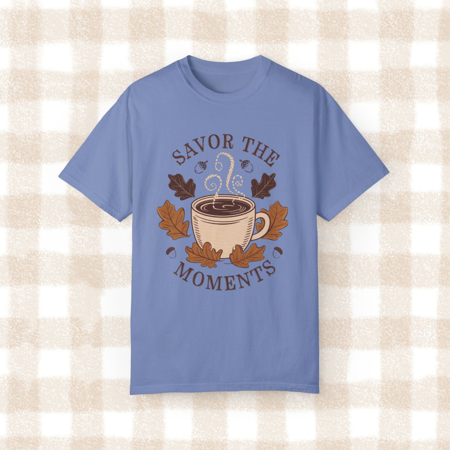 Savor the Moments Coffee Art T-Shirt, Fall Season T-Shirt, Cozy Autumn Tee, Comfortable Everyday Wear, Stylish Casual Top