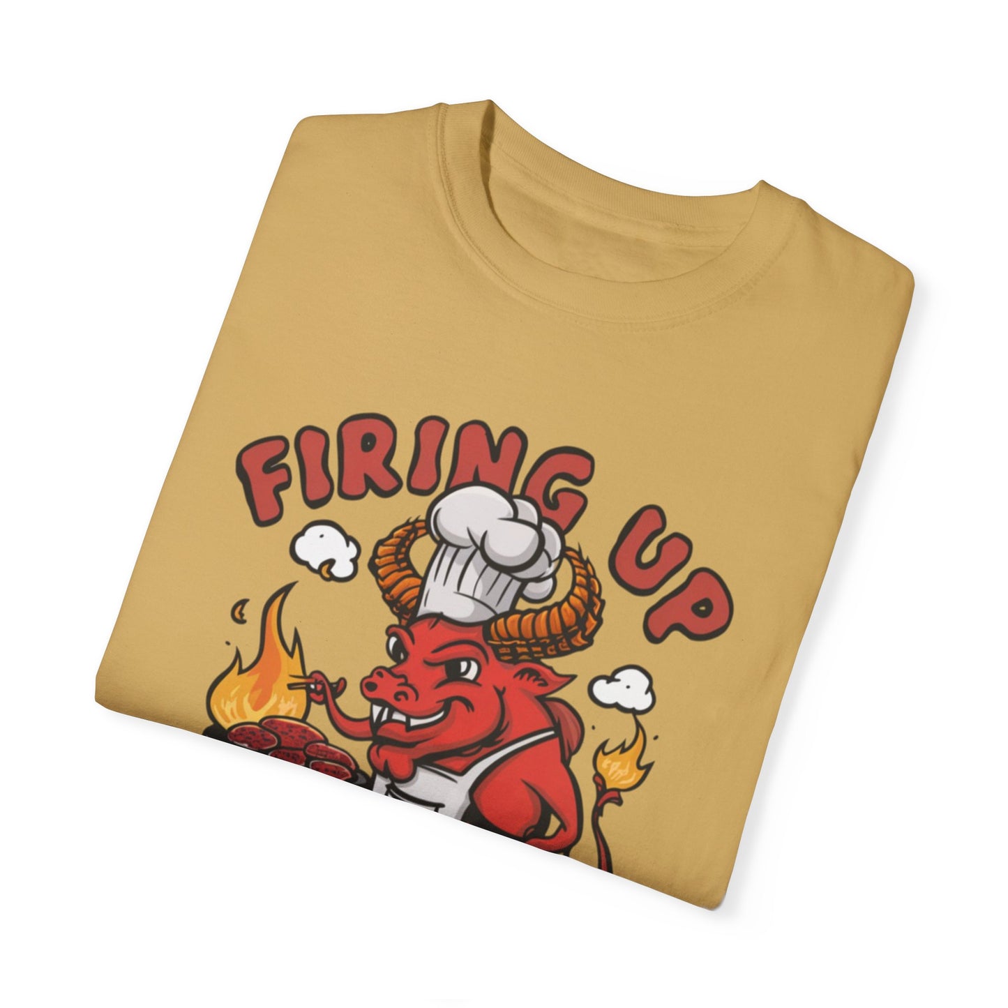 Funny BBQ T-Shirt, Firing Up The Grill Shirt, Grill Master Tee, Chef Demon Graphic Shirt, Summer BBQ Shirt, Cookout T-Shirt