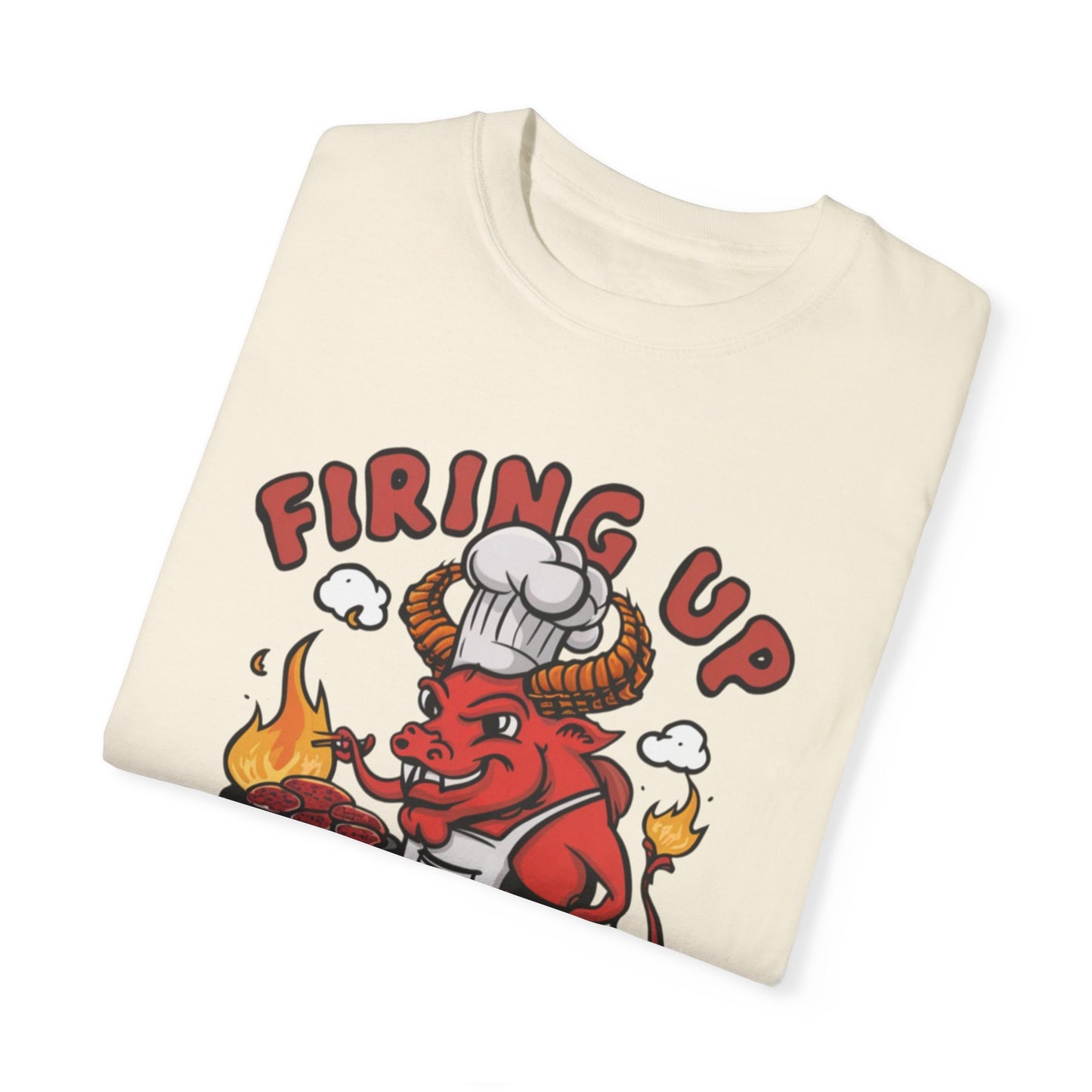 Funny BBQ T-Shirt, Firing Up The Grill Shirt, Grill Master Tee, Chef Demon Graphic Shirt, Summer BBQ Shirt, Cookout T-Shirt